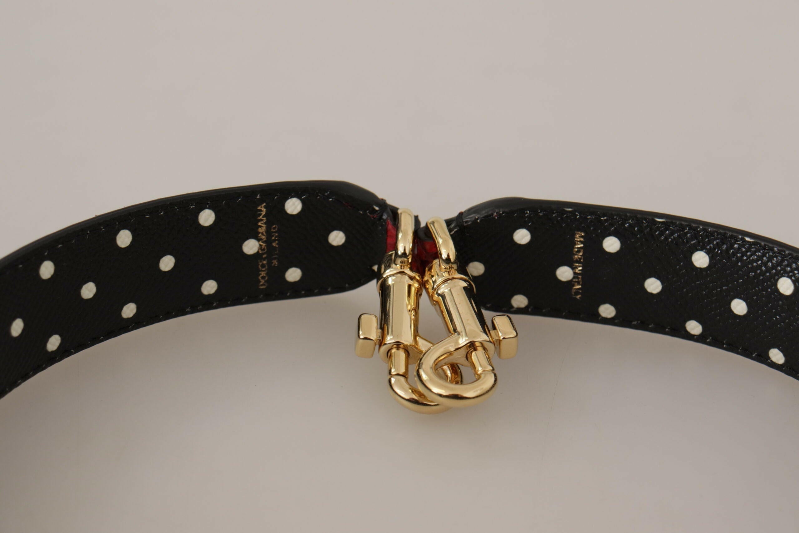 Dolce & Gabbana Red Exotic Leather Crystals Bag Shoulder Strap.