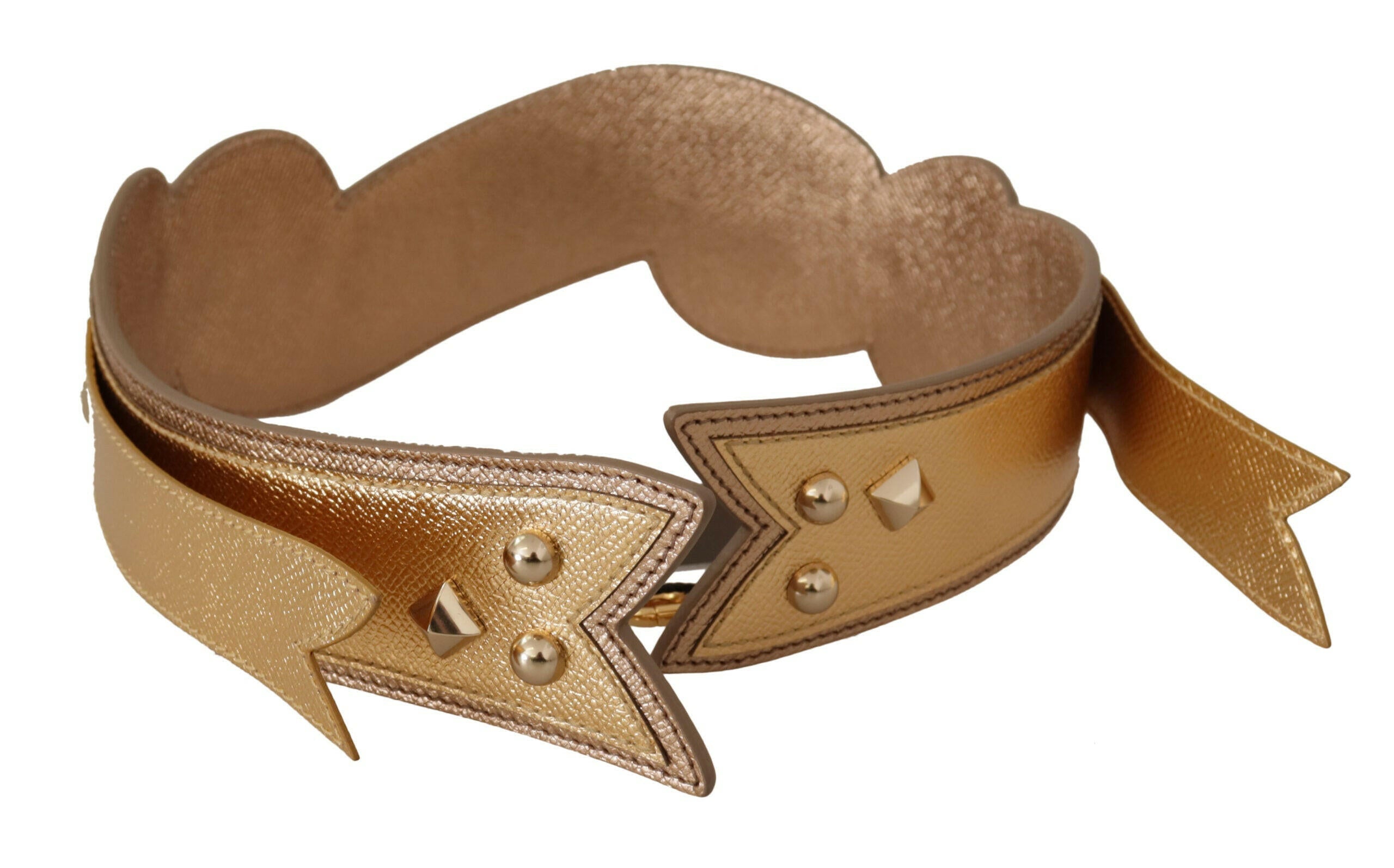 Dolce & Gabbana Gold Leather LOVE Patch Bag Shoulder Strap.