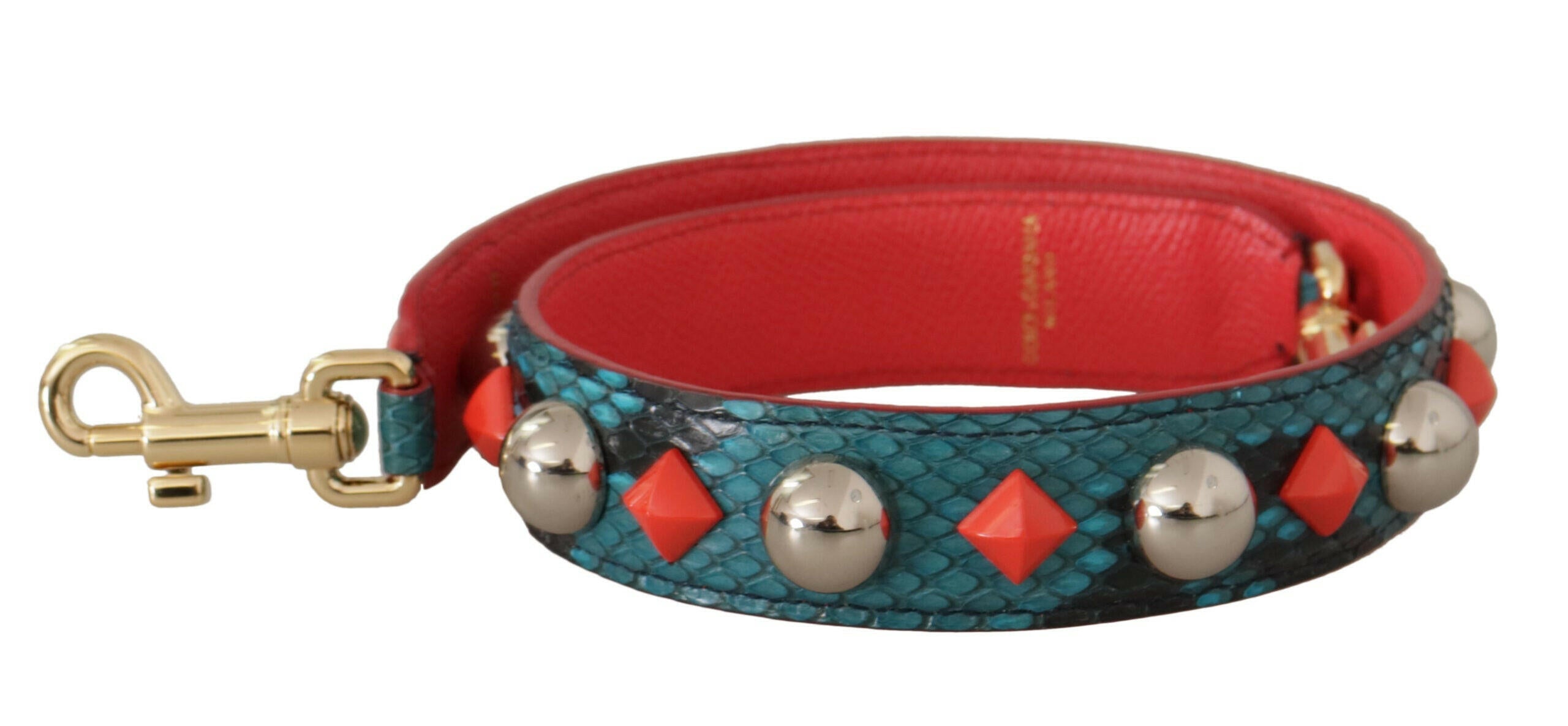 Dolce & Gabbana Green Crystals Leather Bag Shoulder Strap.
