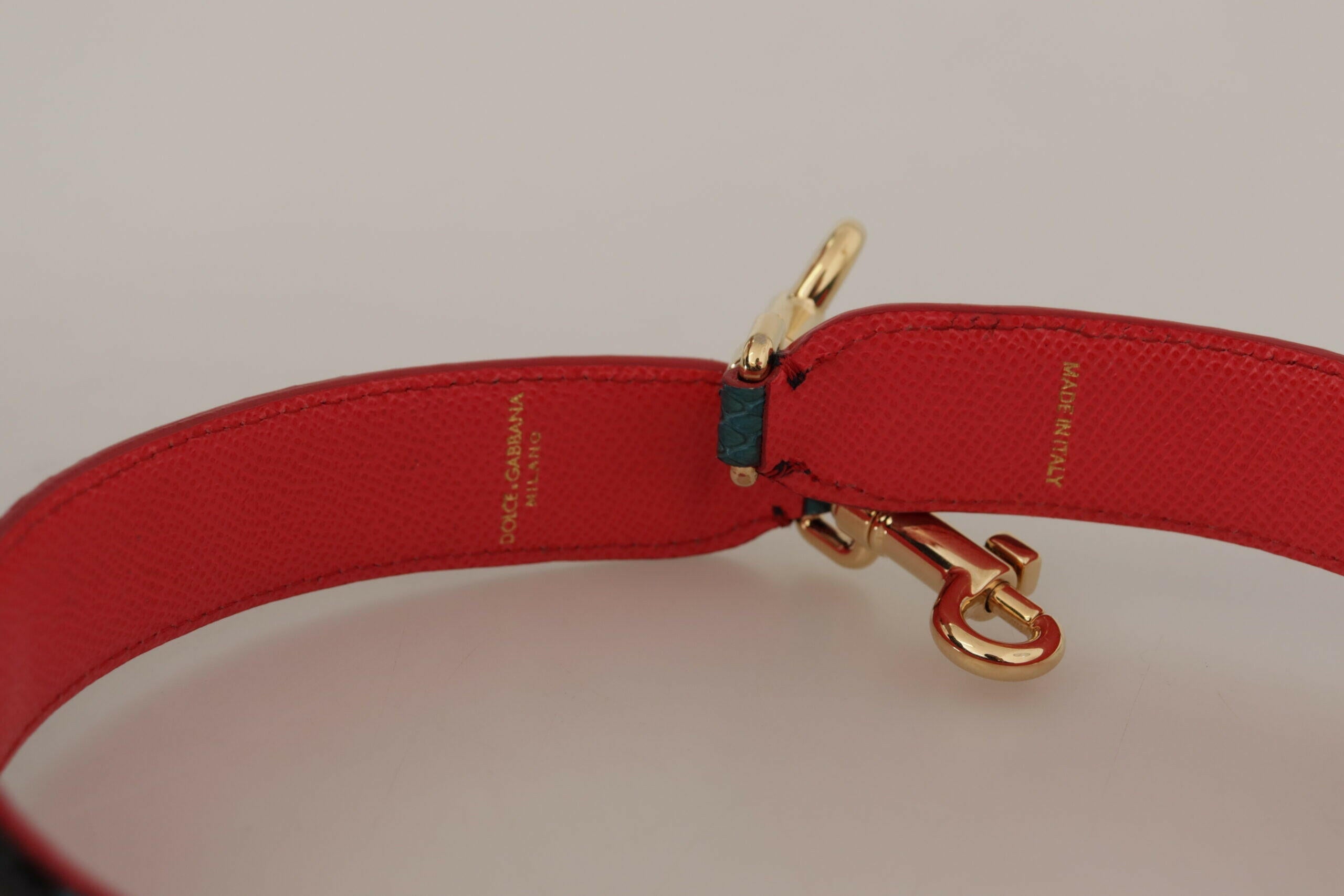 Dolce & Gabbana Green Crystals Leather Bag Shoulder Strap.