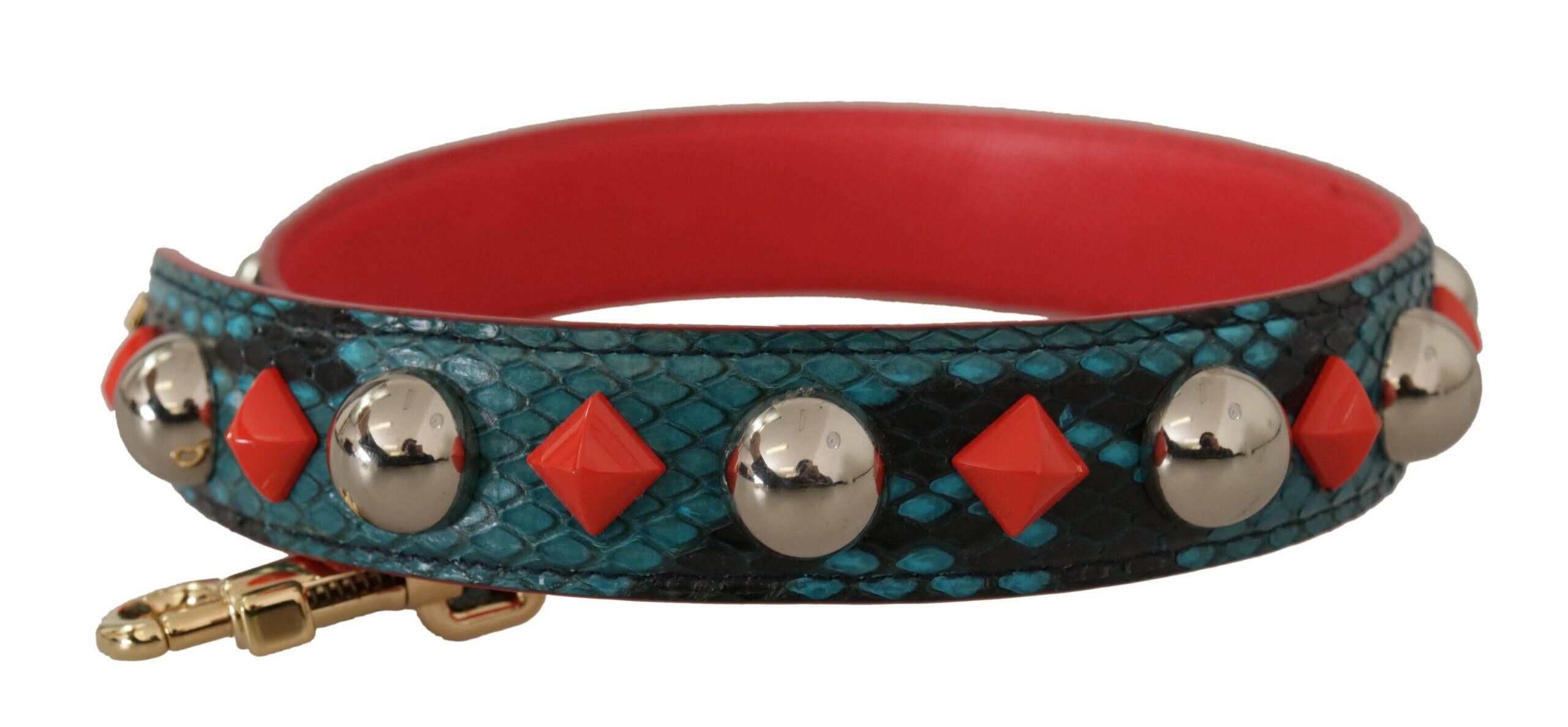 Dolce & Gabbana Green Crystals Leather Bag Shoulder Strap.
