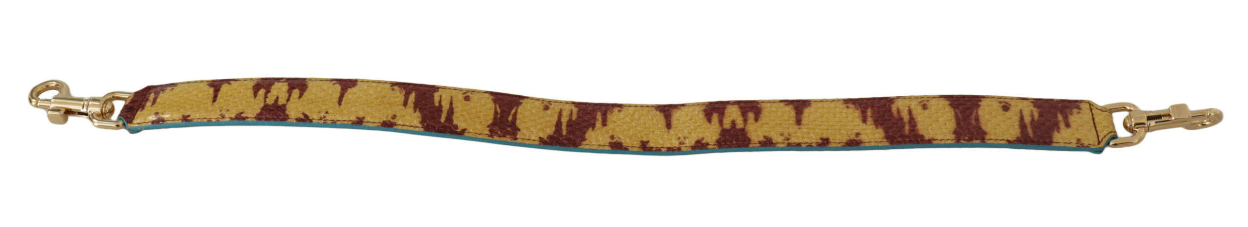 Dolce & Gabbana Yellow Red Leather Gold Tone Shoulder Strap.