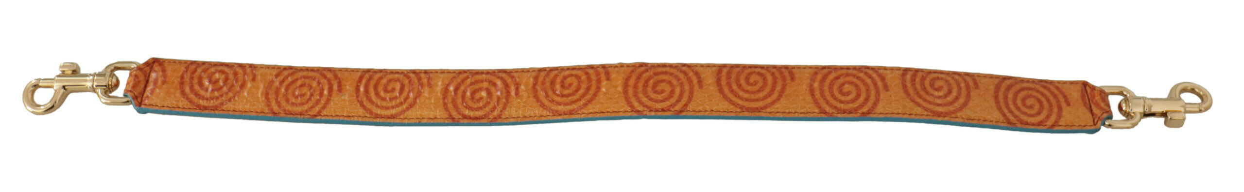 Dolce & Gabbana Orange Leather Swirl Print Bag Shoulder Strap.
