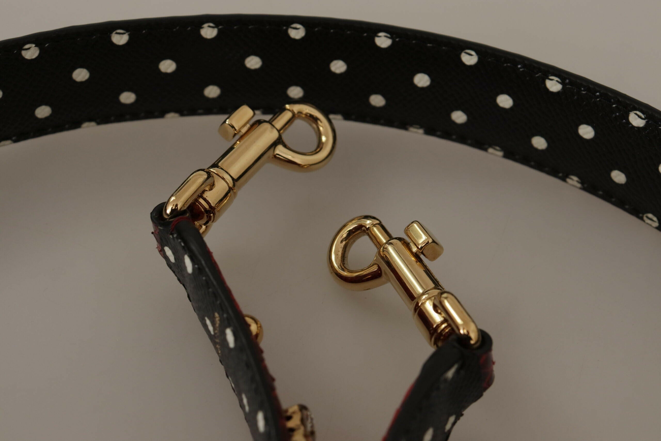 Dolce & Gabbana Red Python Leather Crystals Reversible Shoulder Strap.