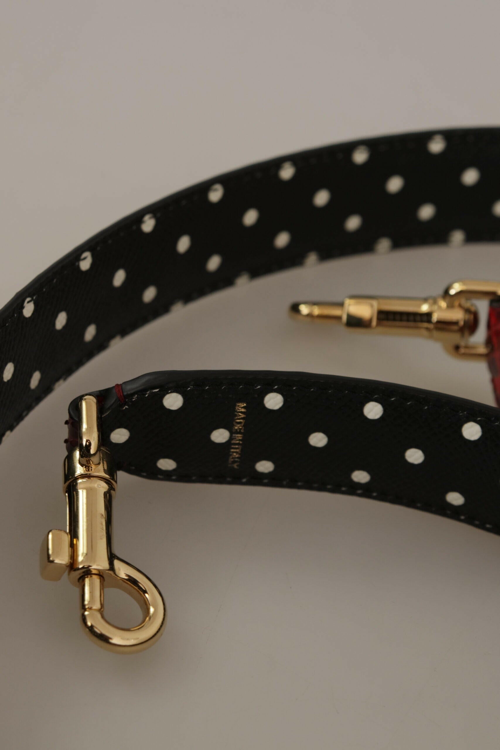 Dolce & Gabbana Red Python Leather Crystals Reversible Shoulder Strap.