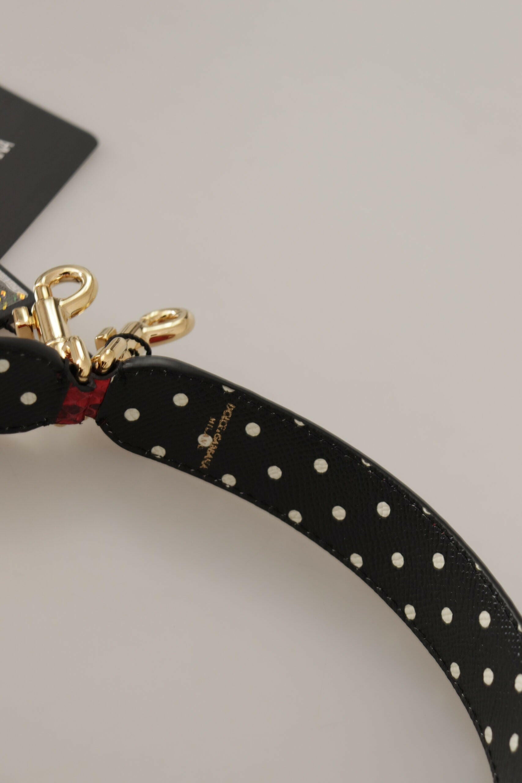 Dolce & Gabbana Red Python Leather Crystals Reversible Shoulder Strap.