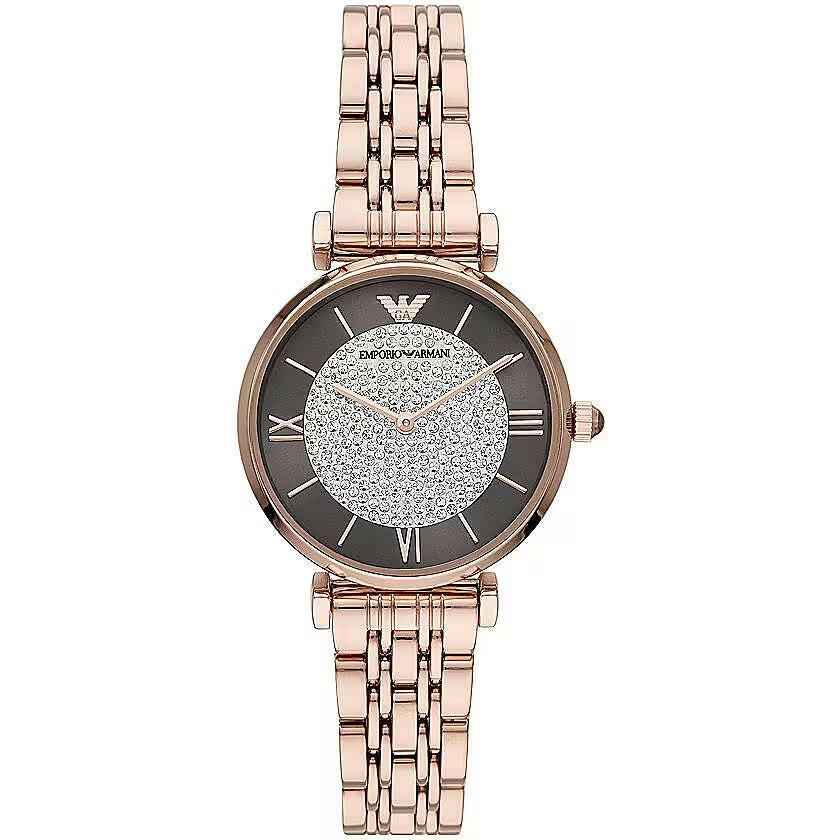 Emporio Armani Elegant Rose Gold-Tone Ladies Watch.