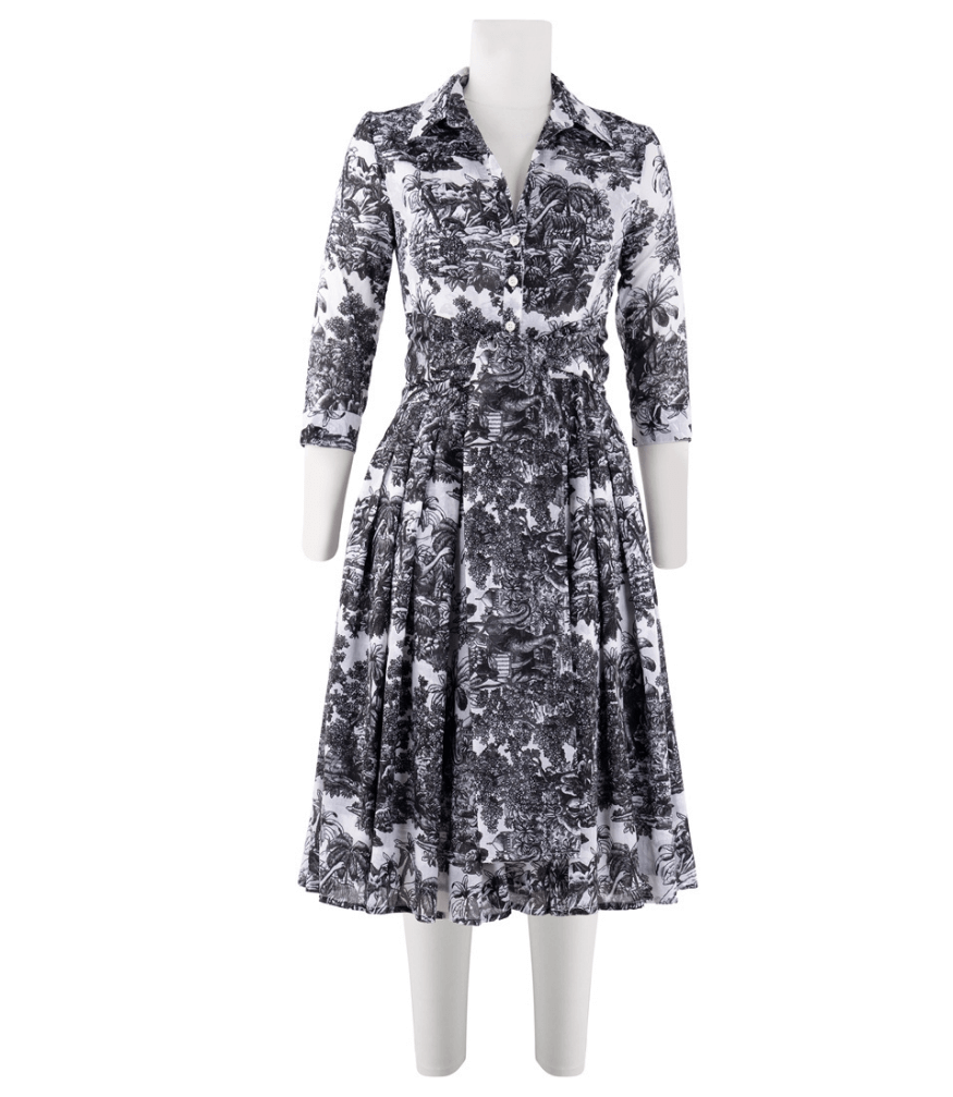 Audrey Dress #4 White/Black Long Dress