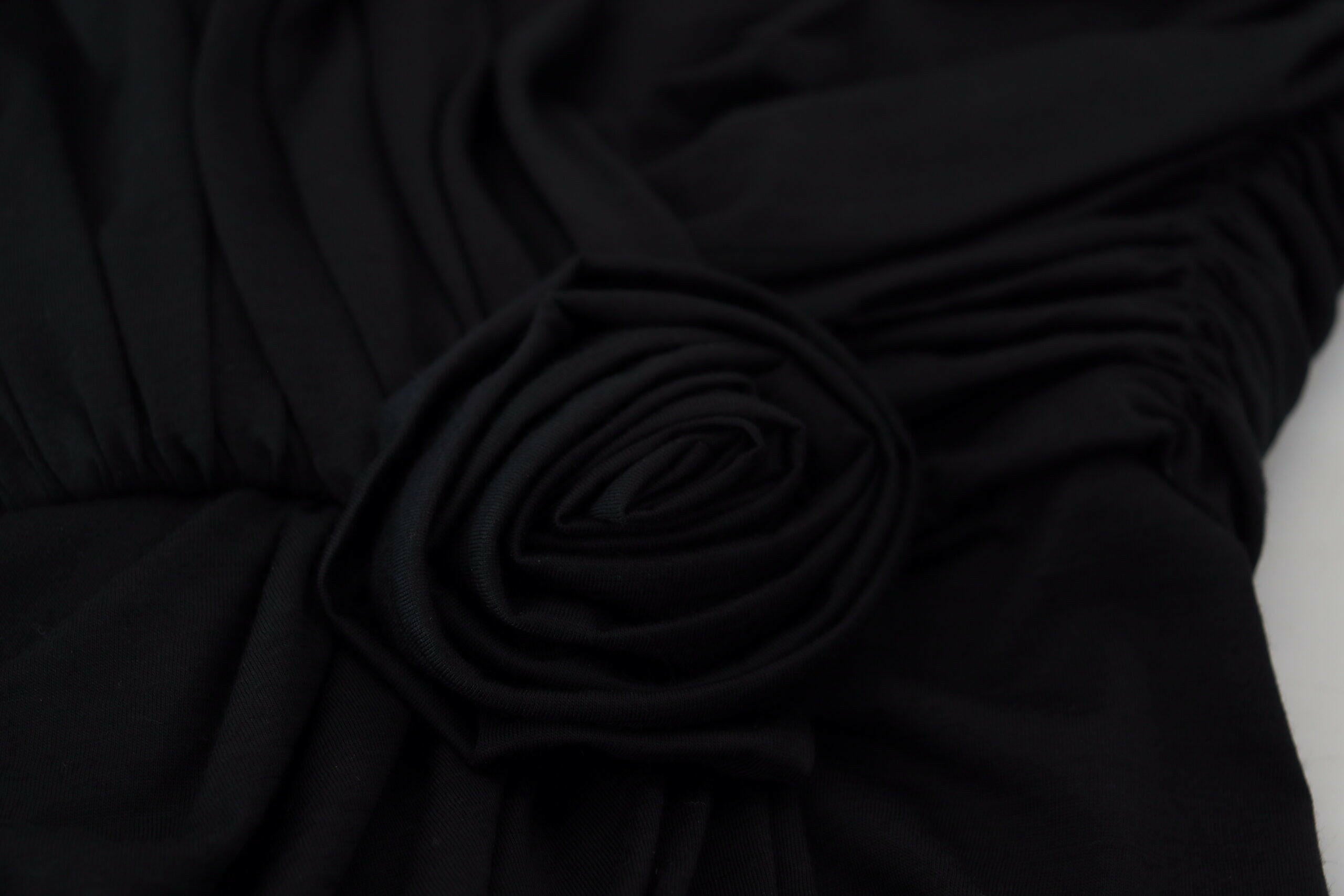 Dolce & Gabbana Black Wrap Sheath One Shoulder Wool Dress.