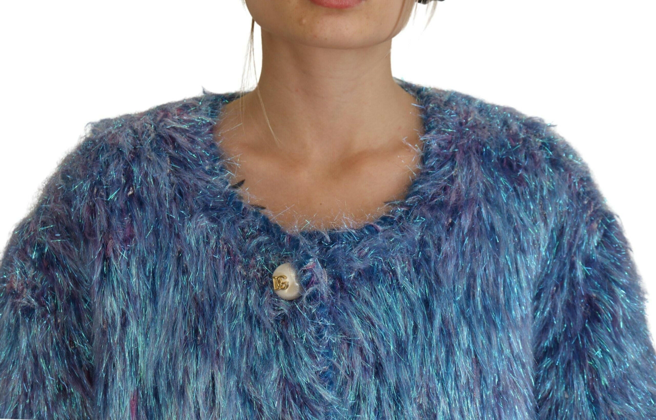 Dolce & Gabbana Multicolor Polyester Fringes Coat Jacket.