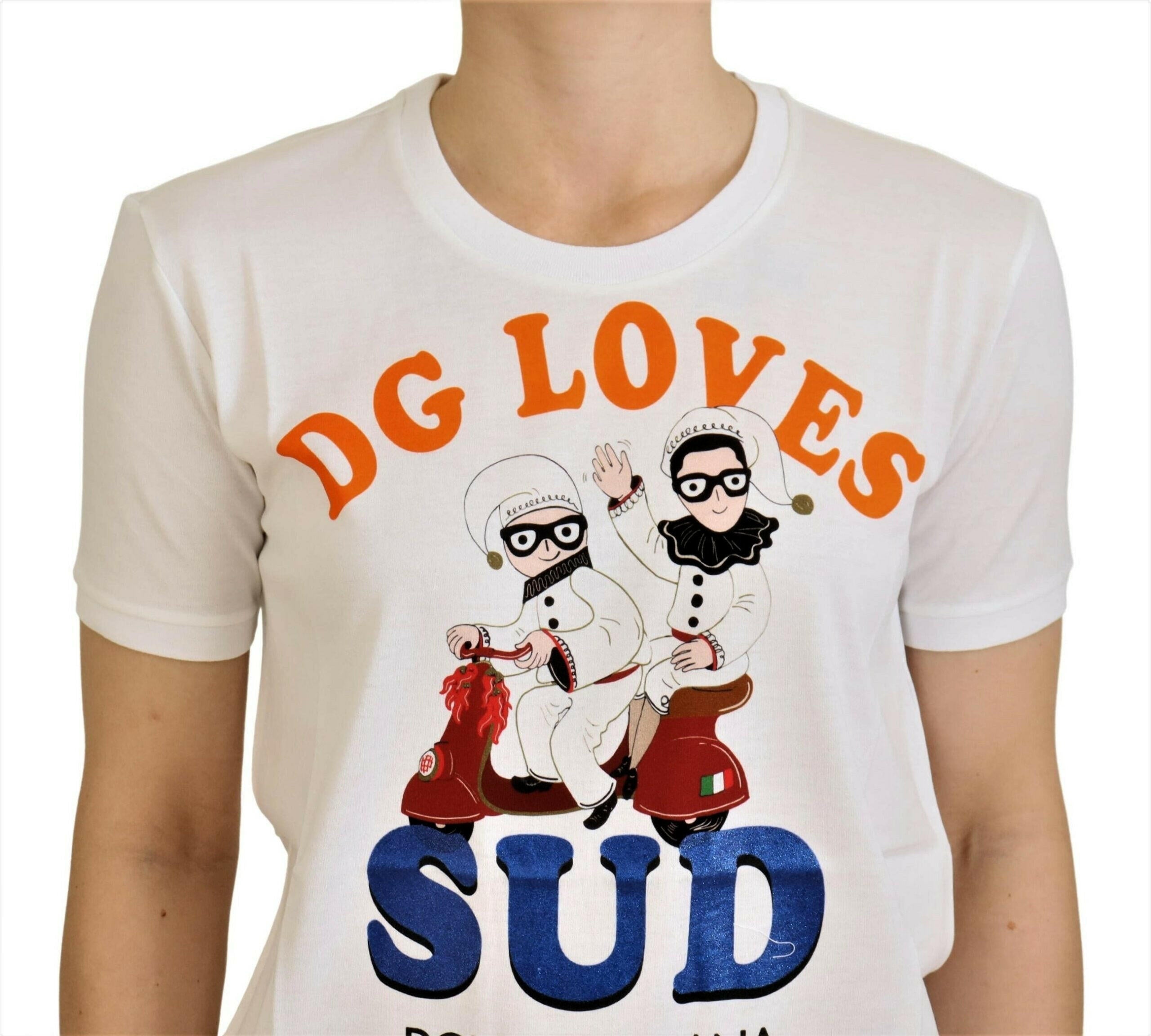 Dolce & Gabbana White Cotton DG Loves SUD  T-shirt.