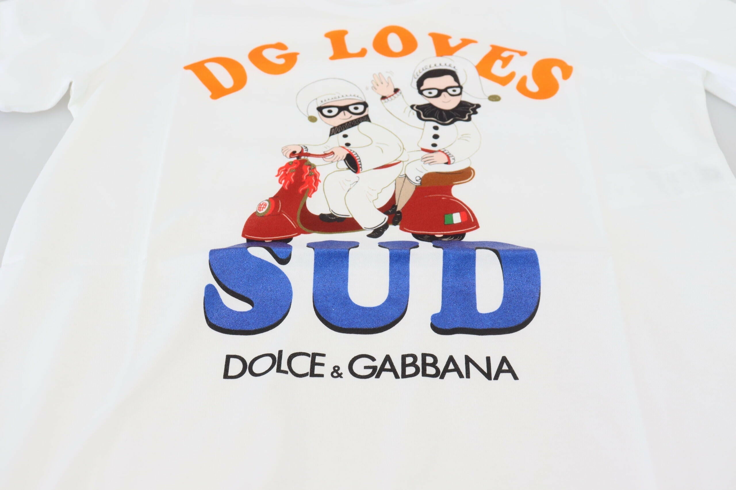 Dolce & Gabbana White Cotton DG Loves SUD  T-shirt.