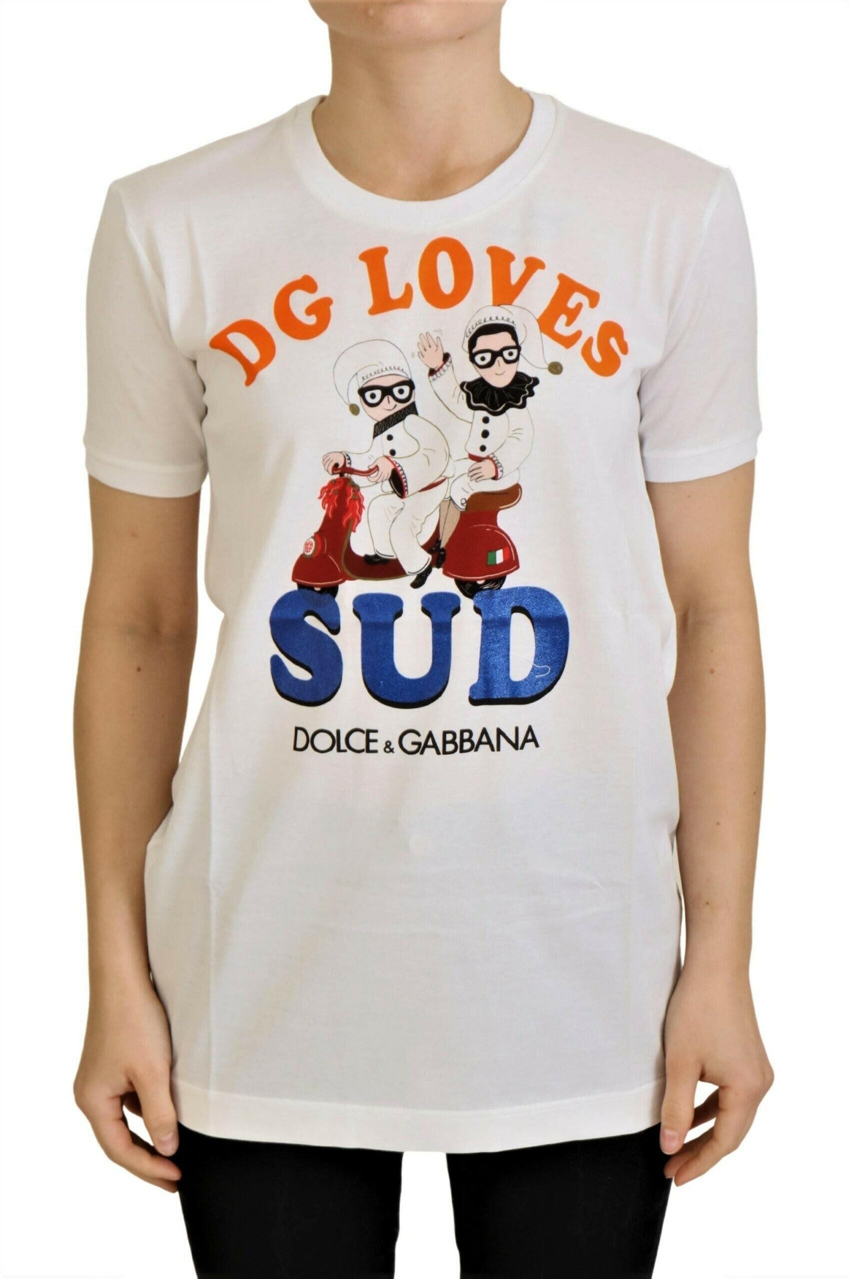 Dolce & Gabbana White Cotton DG Loves SUD  T-shirt.