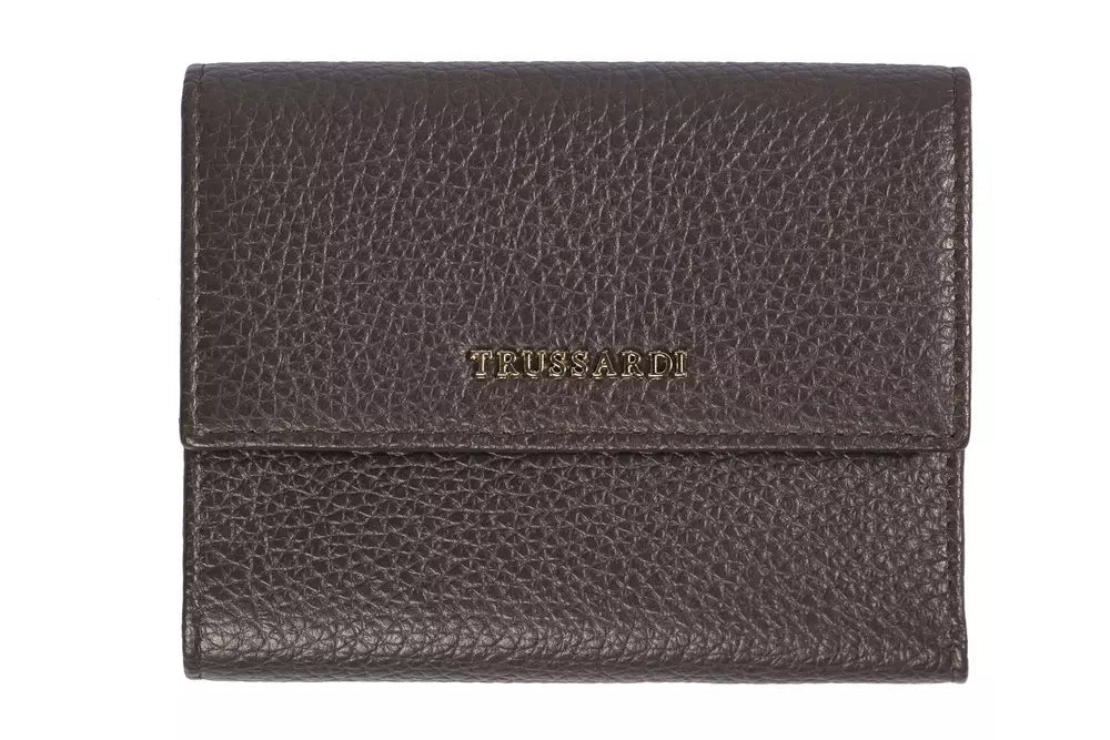 Trussardi Brown Leather Women Wallet.
