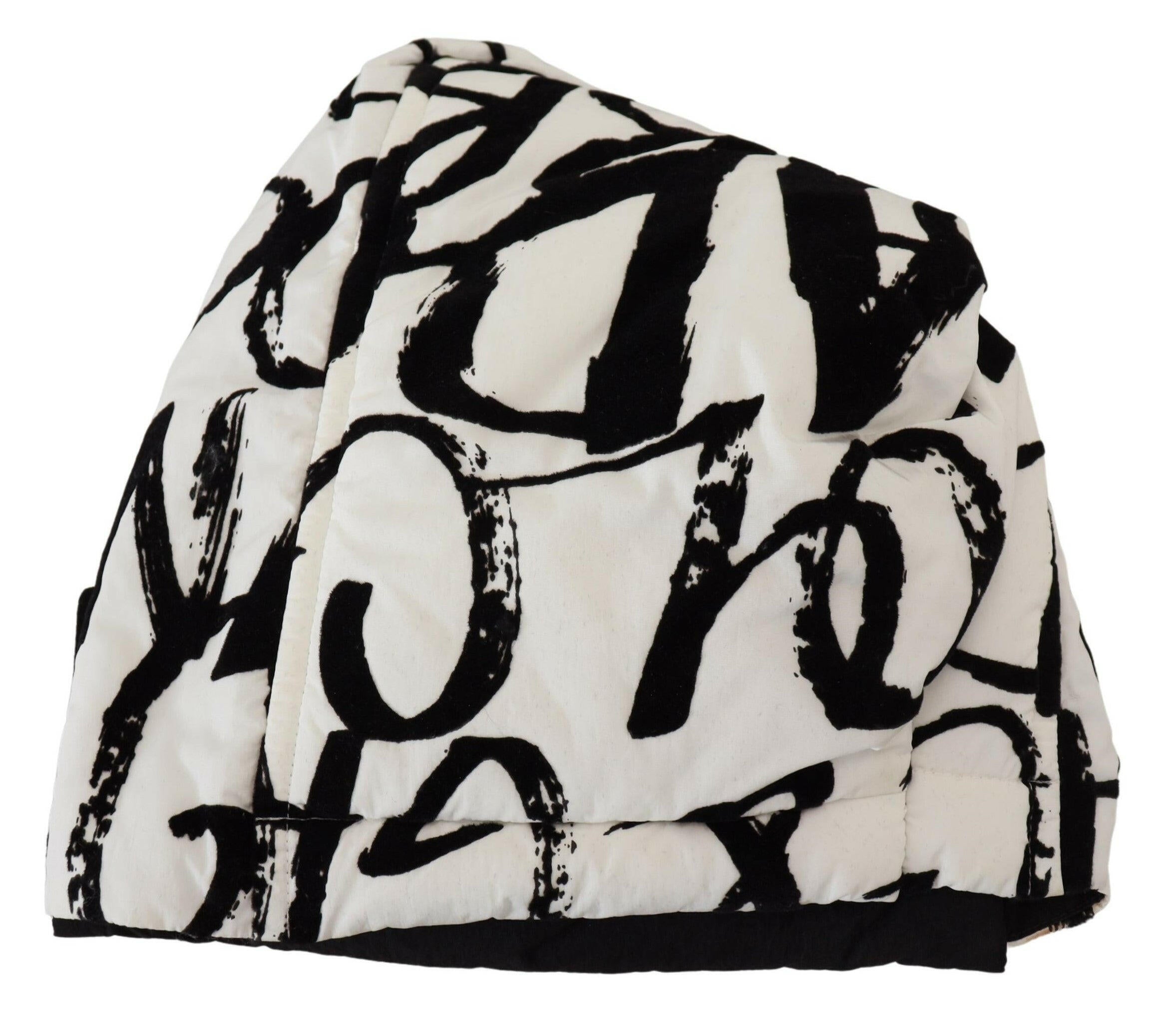Dolce & Gabbana White Printed Nylon Women Winter Beanie Cap Hat.