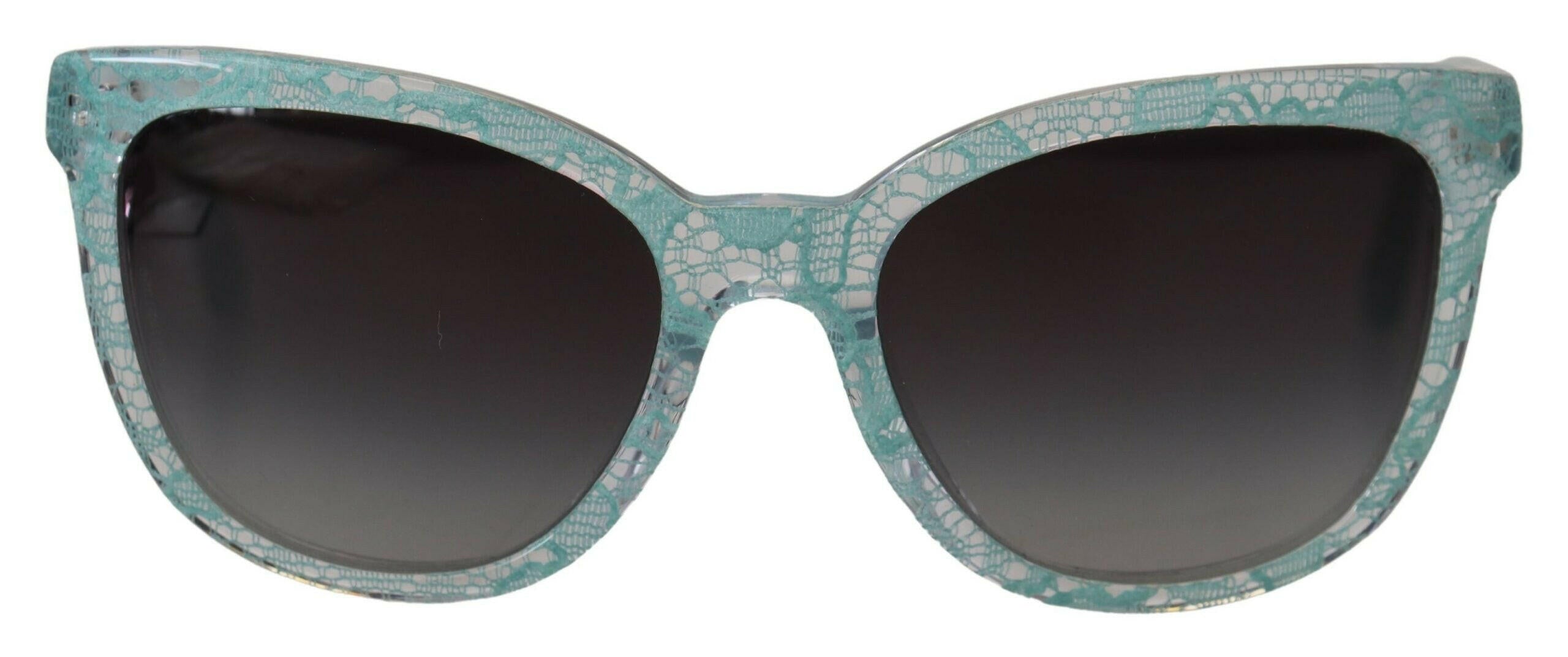 Dolce & Gabbana Blue DG4190 Lace Crystal Acetate Butterfly Sunglasses.