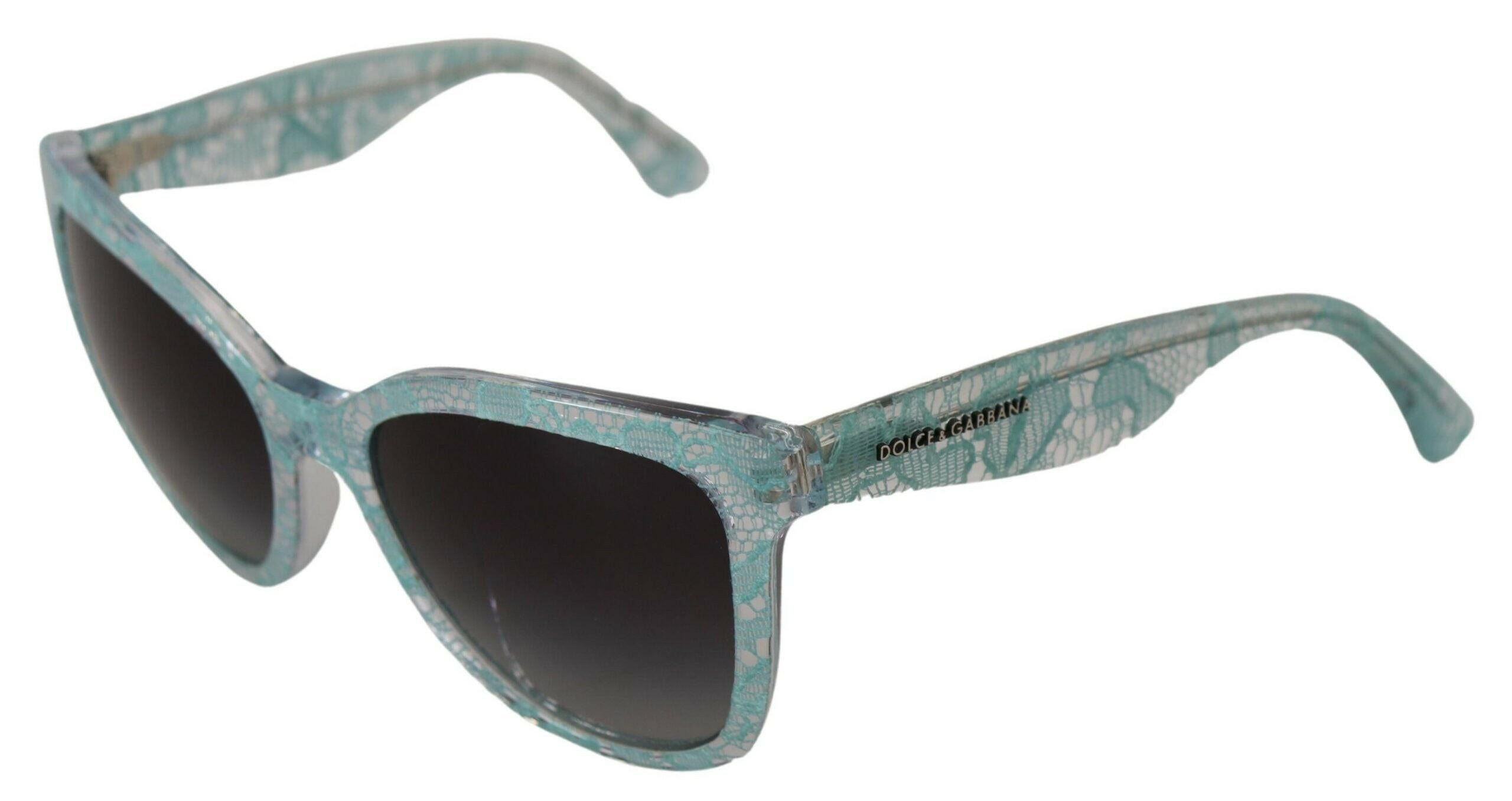 Dolce & Gabbana Blue DG4190 Lace Crystal Acetate Butterfly Sunglasses.