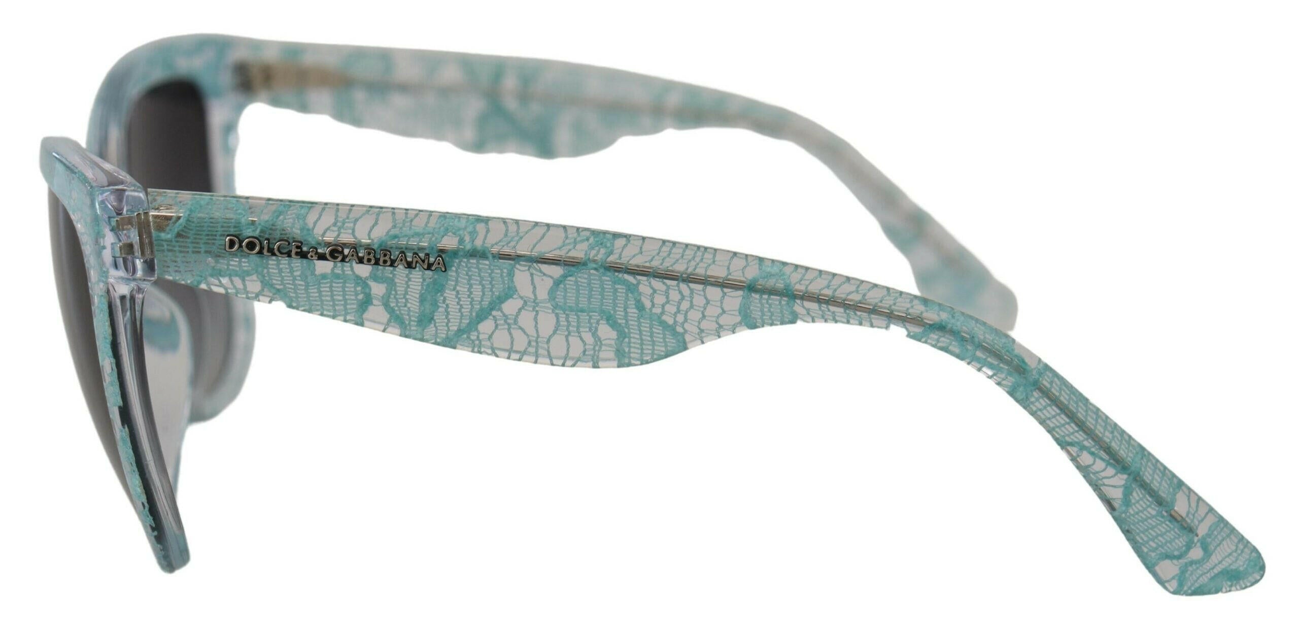 Dolce & Gabbana Blue DG4190 Lace Crystal Acetate Butterfly Sunglasses.