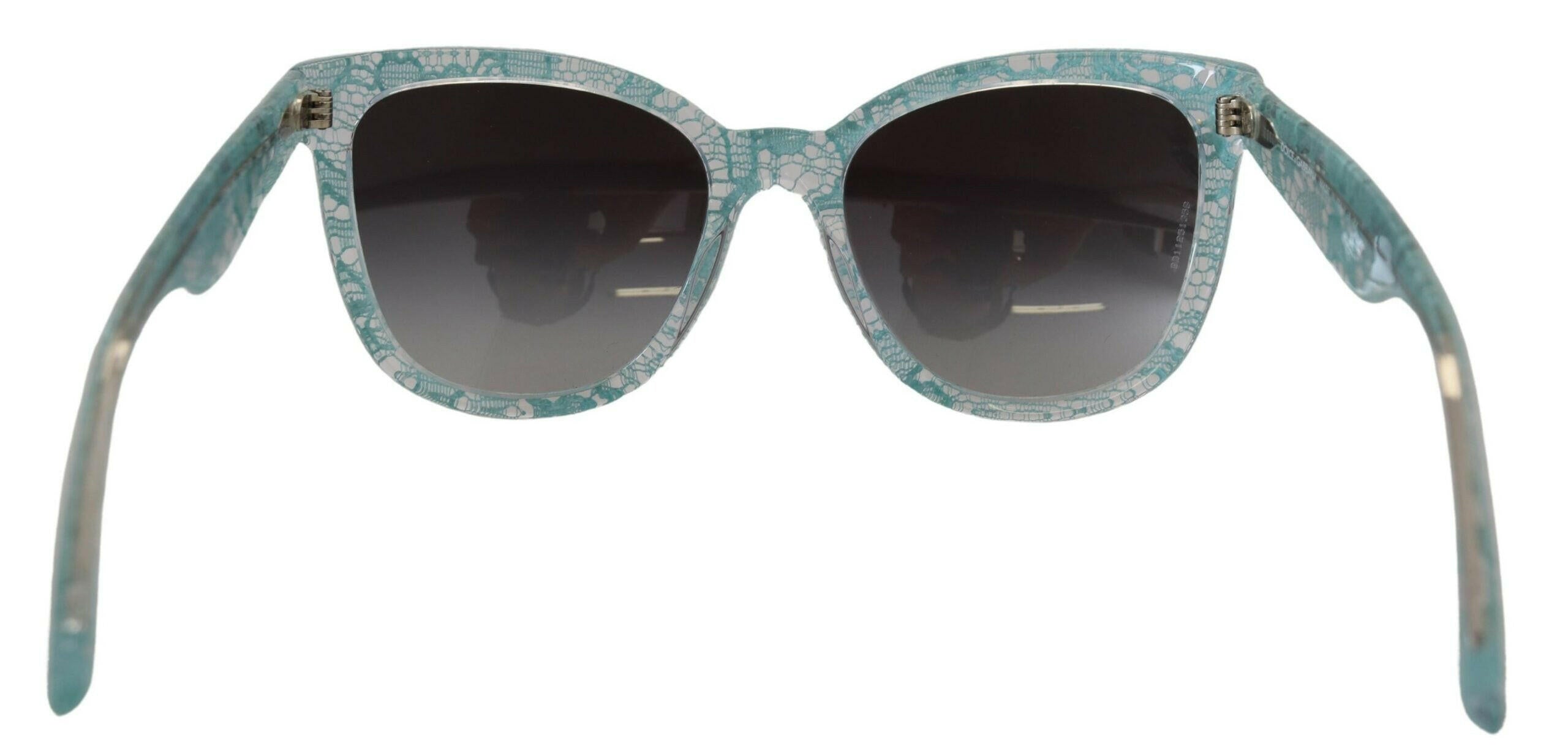 Dolce & Gabbana Blue DG4190 Lace Crystal Acetate Butterfly Sunglasses.