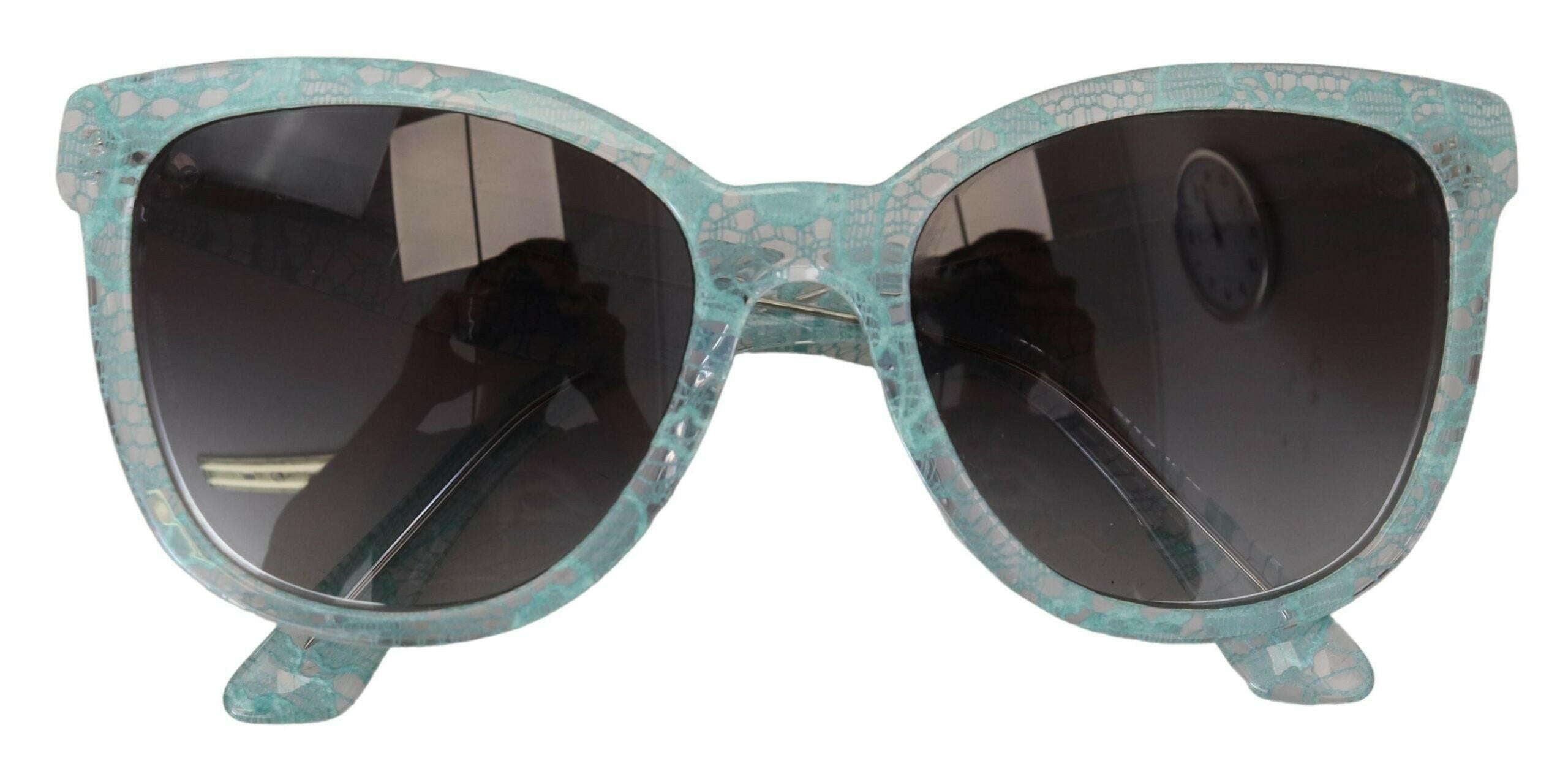Dolce & Gabbana Blue DG4190 Lace Crystal Acetate Butterfly Sunglasses.
