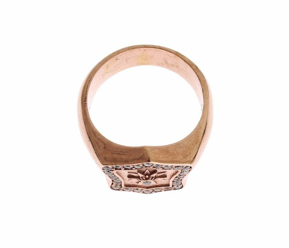 Nialaya Pink Gold 925 Silver Authentic Clear Ring.