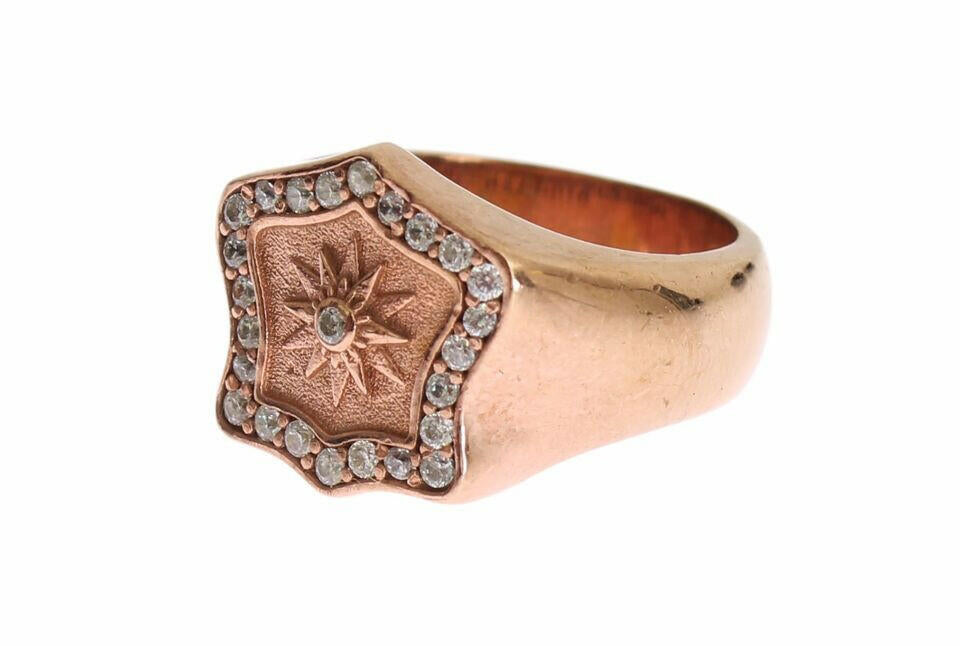 Nialaya Pink Gold 925 Silver Authentic Clear Ring.