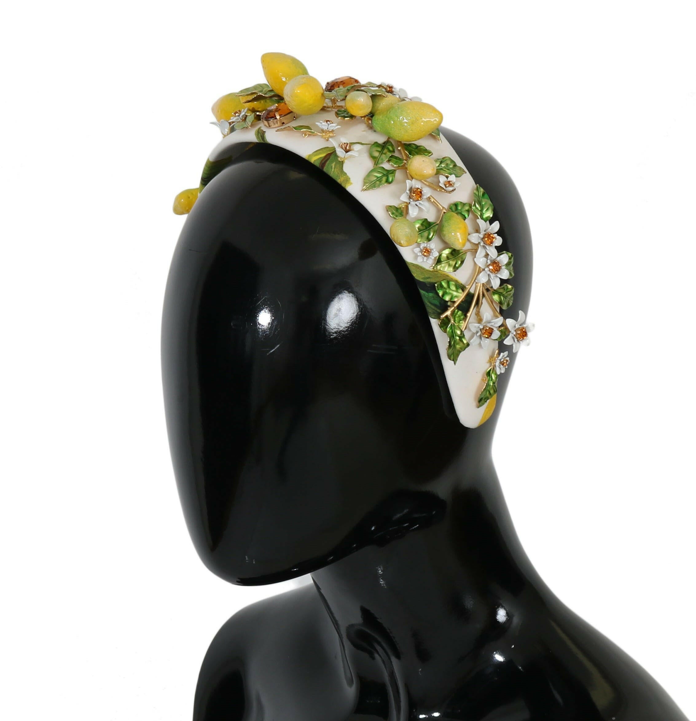 Dolce & Gabbana Yellow Lemons Sicily Crystal Diadem Tiara Headband.