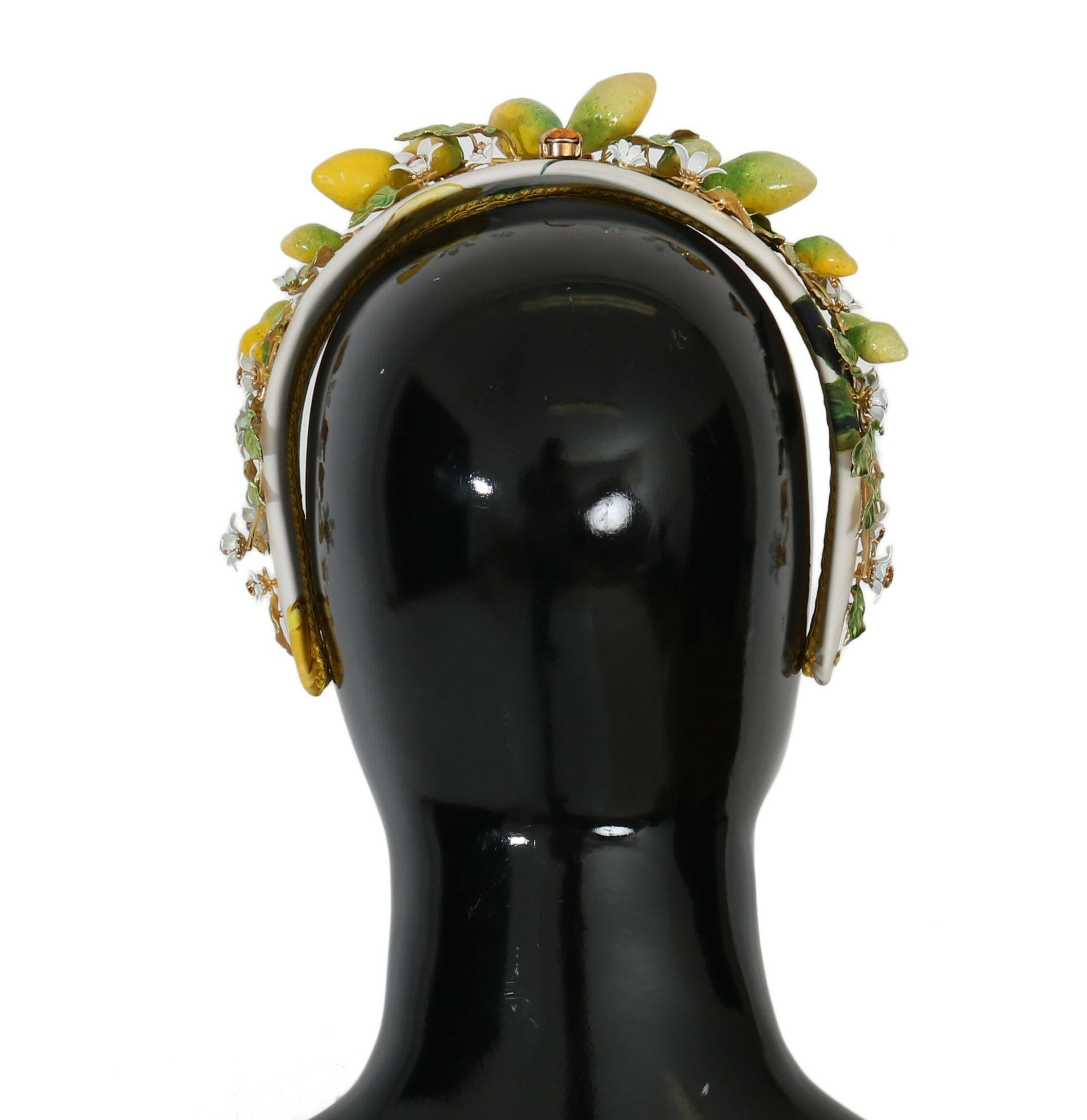 Dolce & Gabbana Yellow Lemons Sicily Crystal Diadem Tiara Headband.
