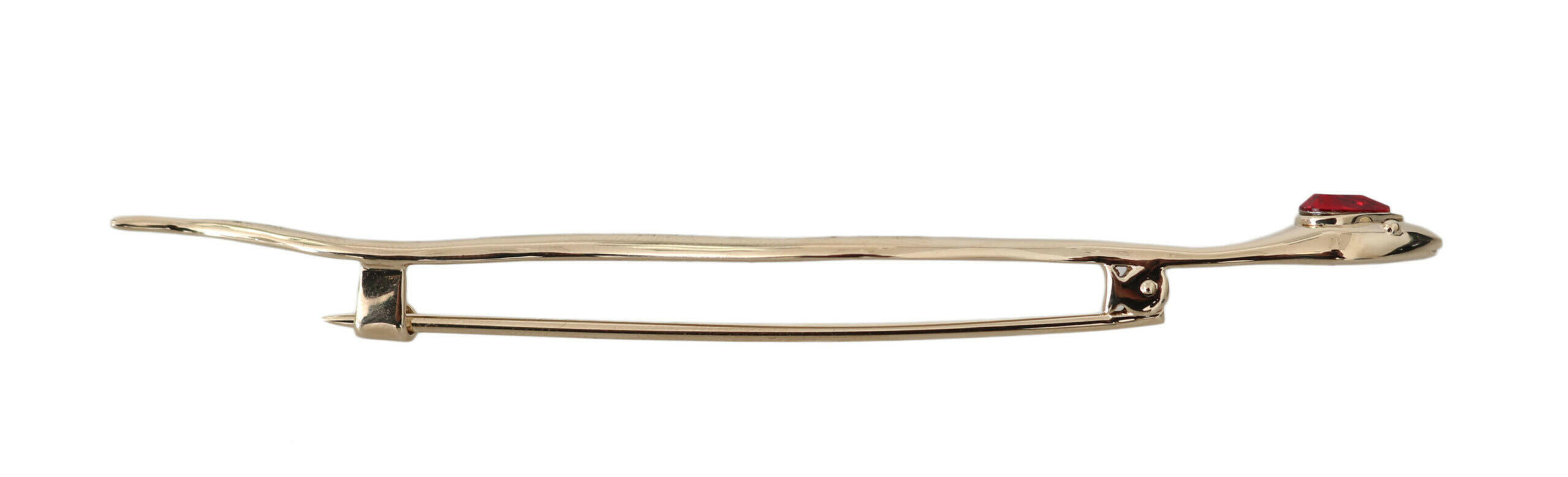 Dolce & Gabbana Silver Brass Crystal Spilla Serpente Brooch Pin.