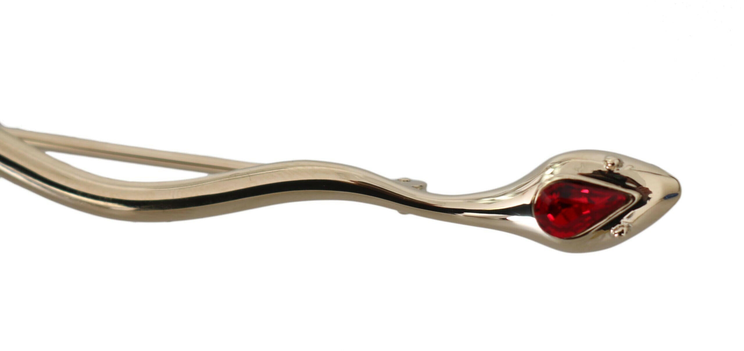 Dolce & Gabbana Silver Brass Crystal Spilla Serpente Brooch Pin.