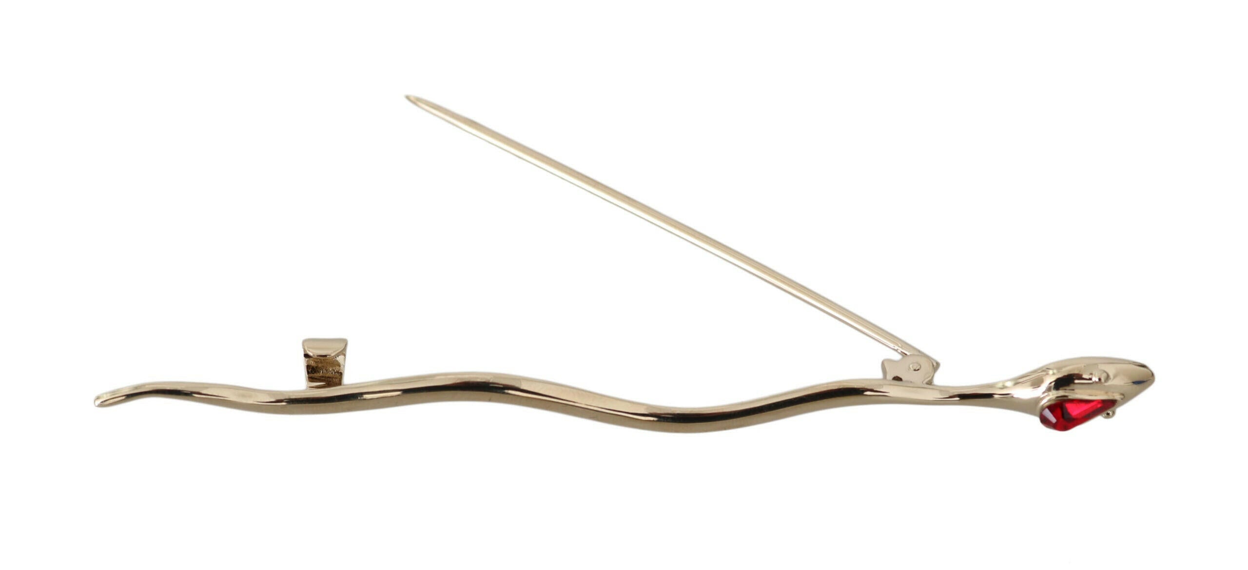 Dolce & Gabbana Silver Brass Crystal Spilla Serpente Brooch Pin.