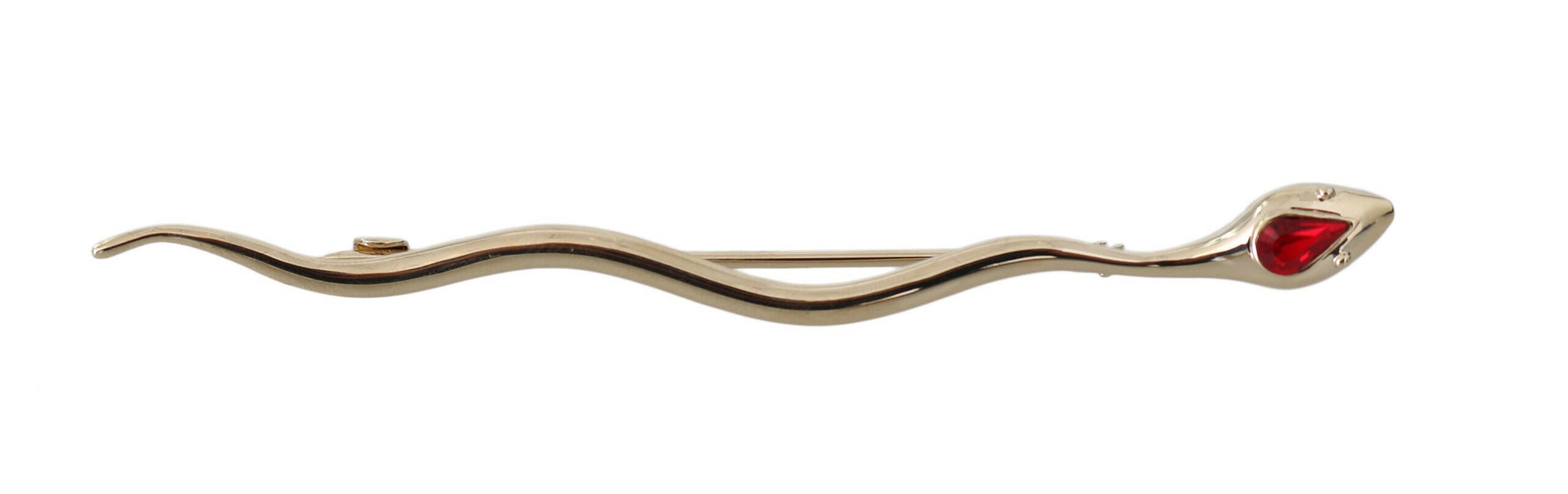 Dolce & Gabbana Silver Brass Crystal Spilla Serpente Brooch Pin.