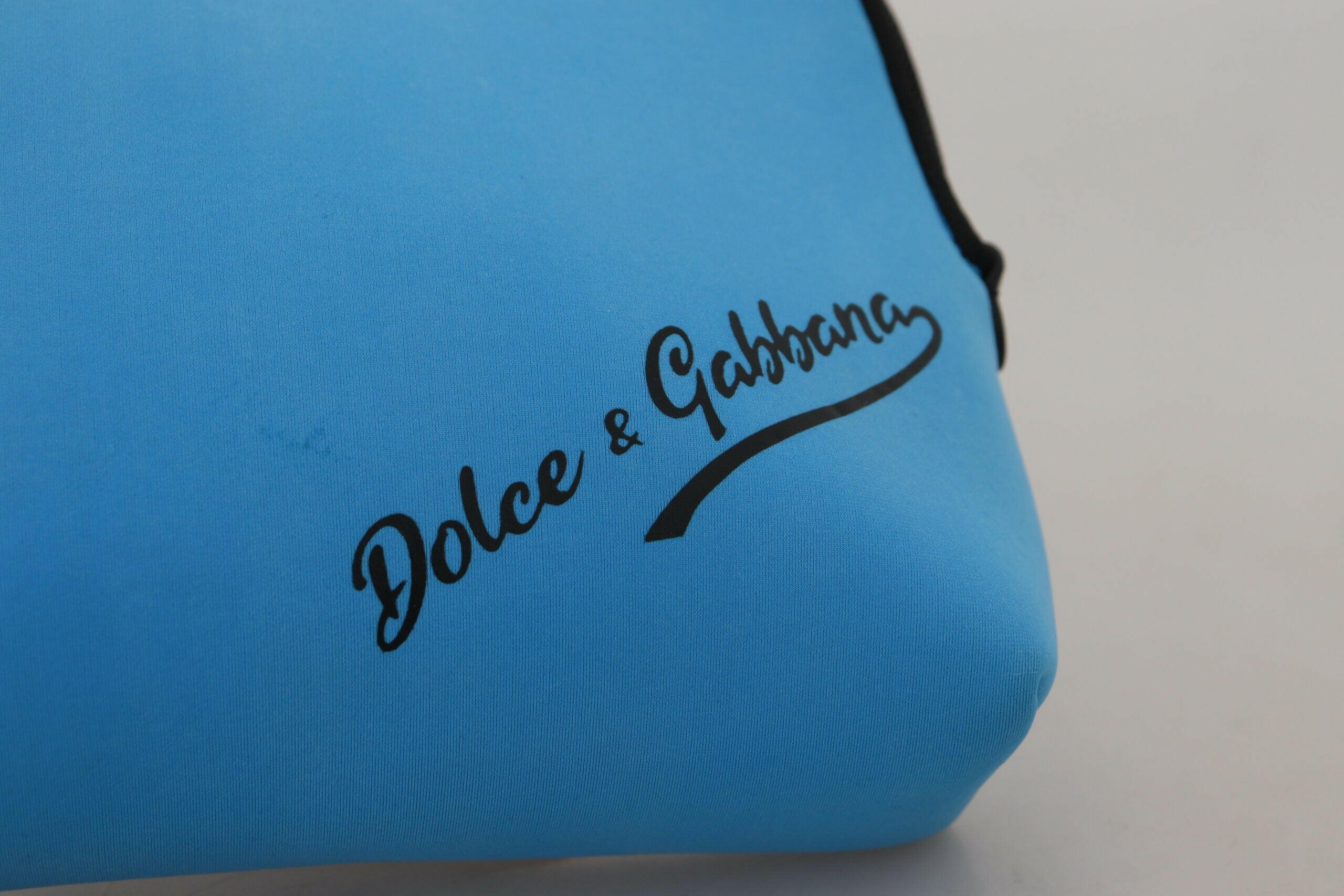 Dolce & Gabbana Blue Logo Print Hand Pouch Leopard Print Toiletry Bag.