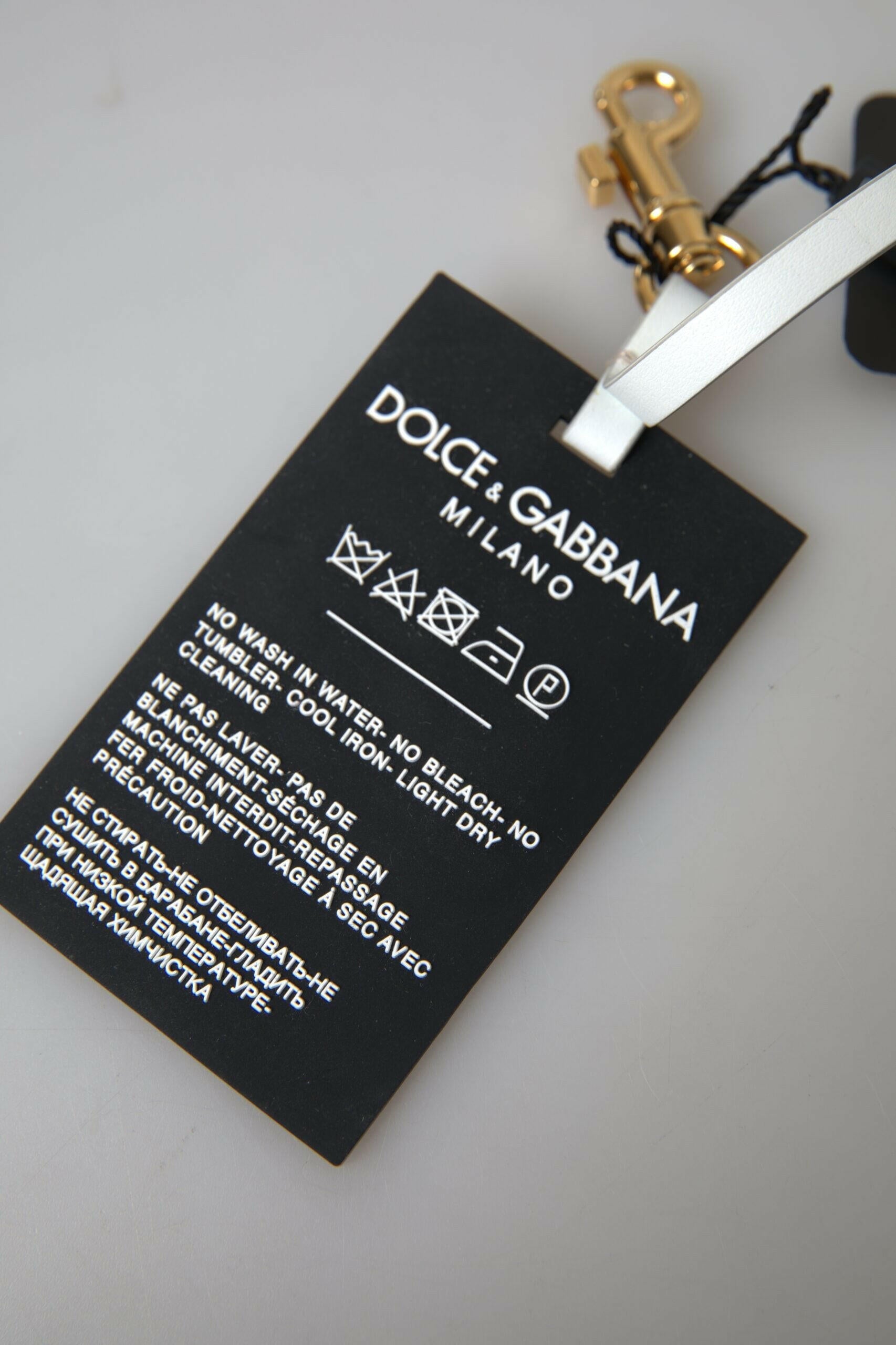 Dolce & Gabbana Black Silicone DG Logo Gold Brass Keychain.