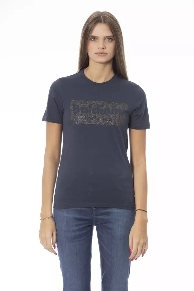 Baldinini Trend Blue Cotton Women T-Shirt.
