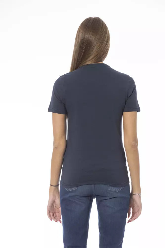 Baldinini Trend Blue Cotton Women T-Shirt.