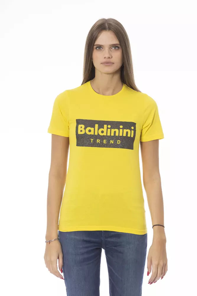 Baldinini Trend Yellow Cotton Women T-Shirt.
