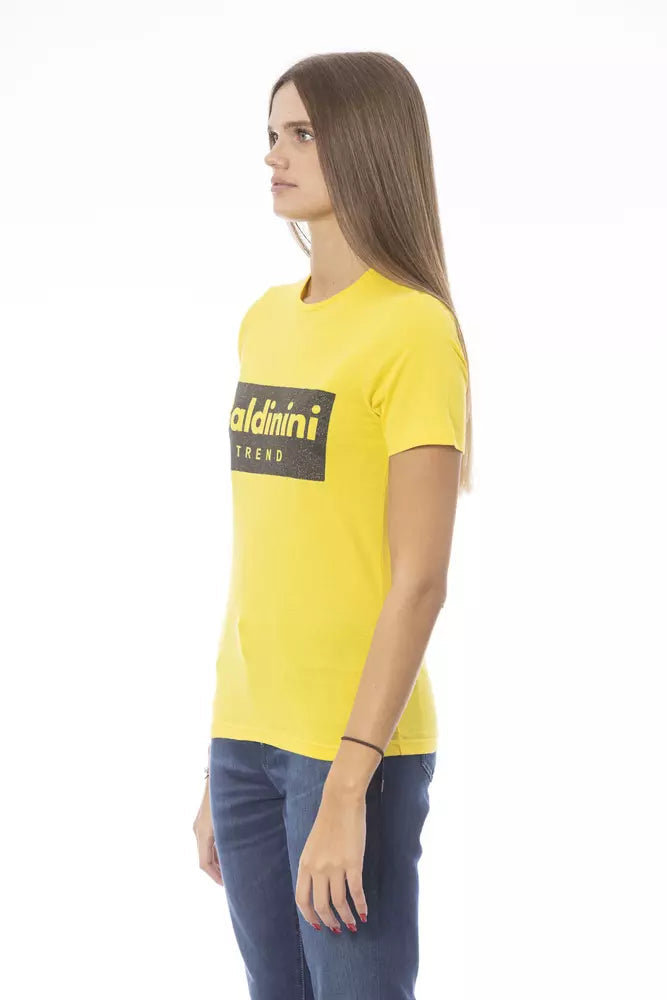 Baldinini Trend Yellow Cotton Women T-Shirt.