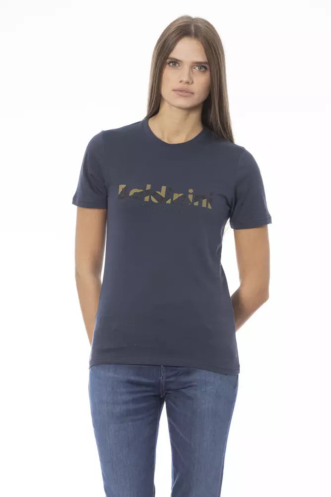 Baldinini Trend Blue Cotton Women T-Shirt.
