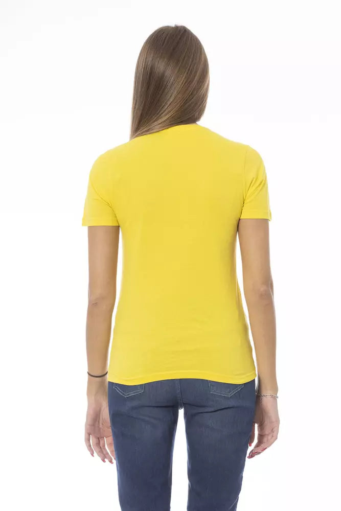 Baldinini Trend Yellow Cotton Women T-Shirt.