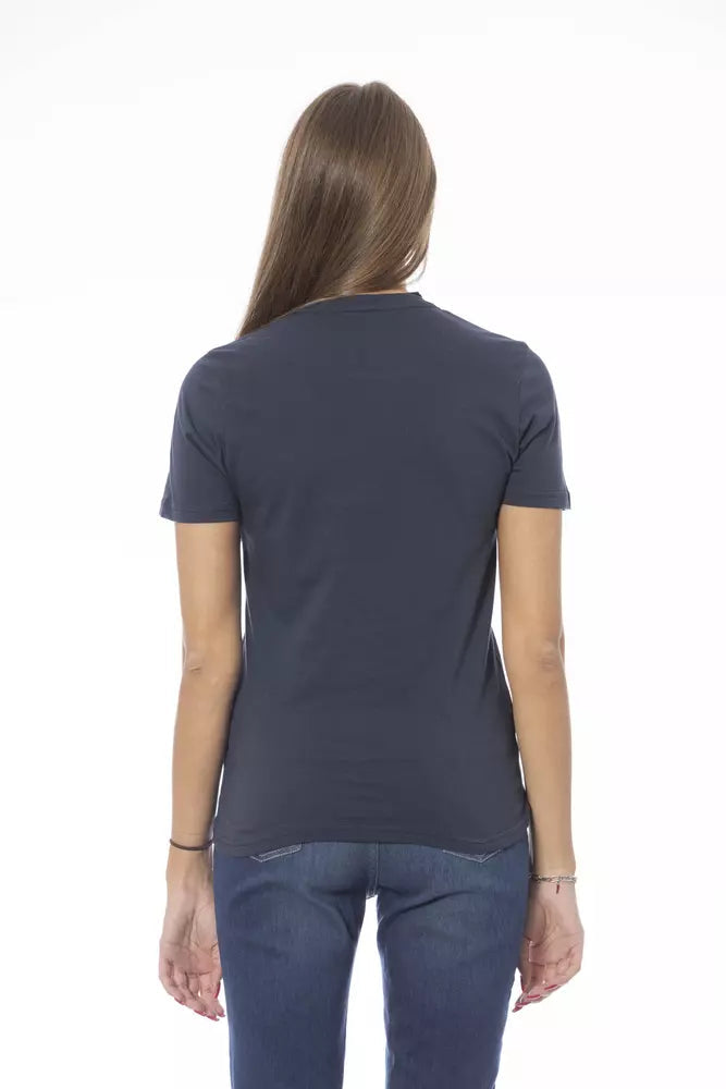 Baldinini Trend Blue Cotton Women T-Shirt.