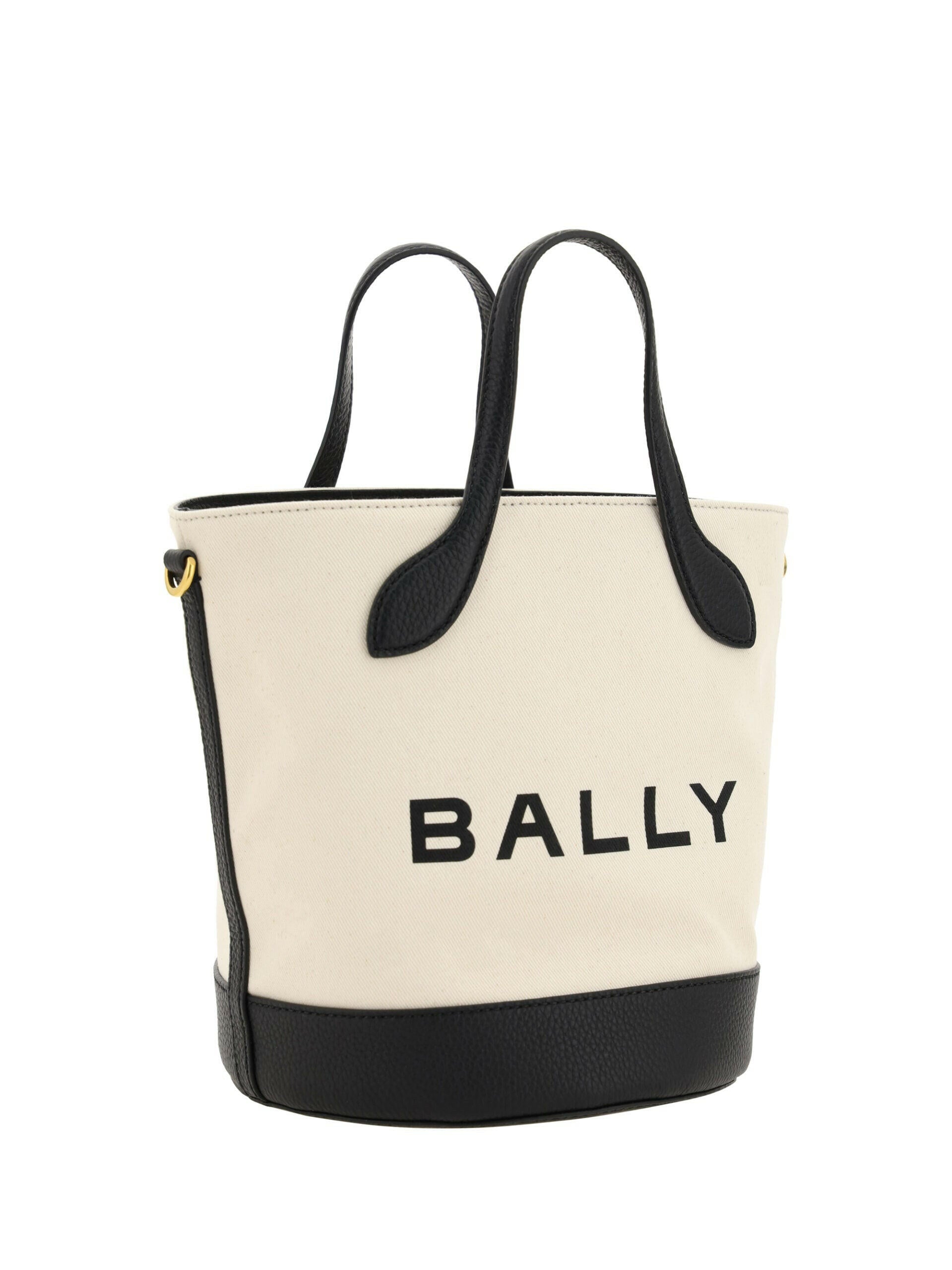 Bally Elegant Monogram Bucket Bag in Black & White.