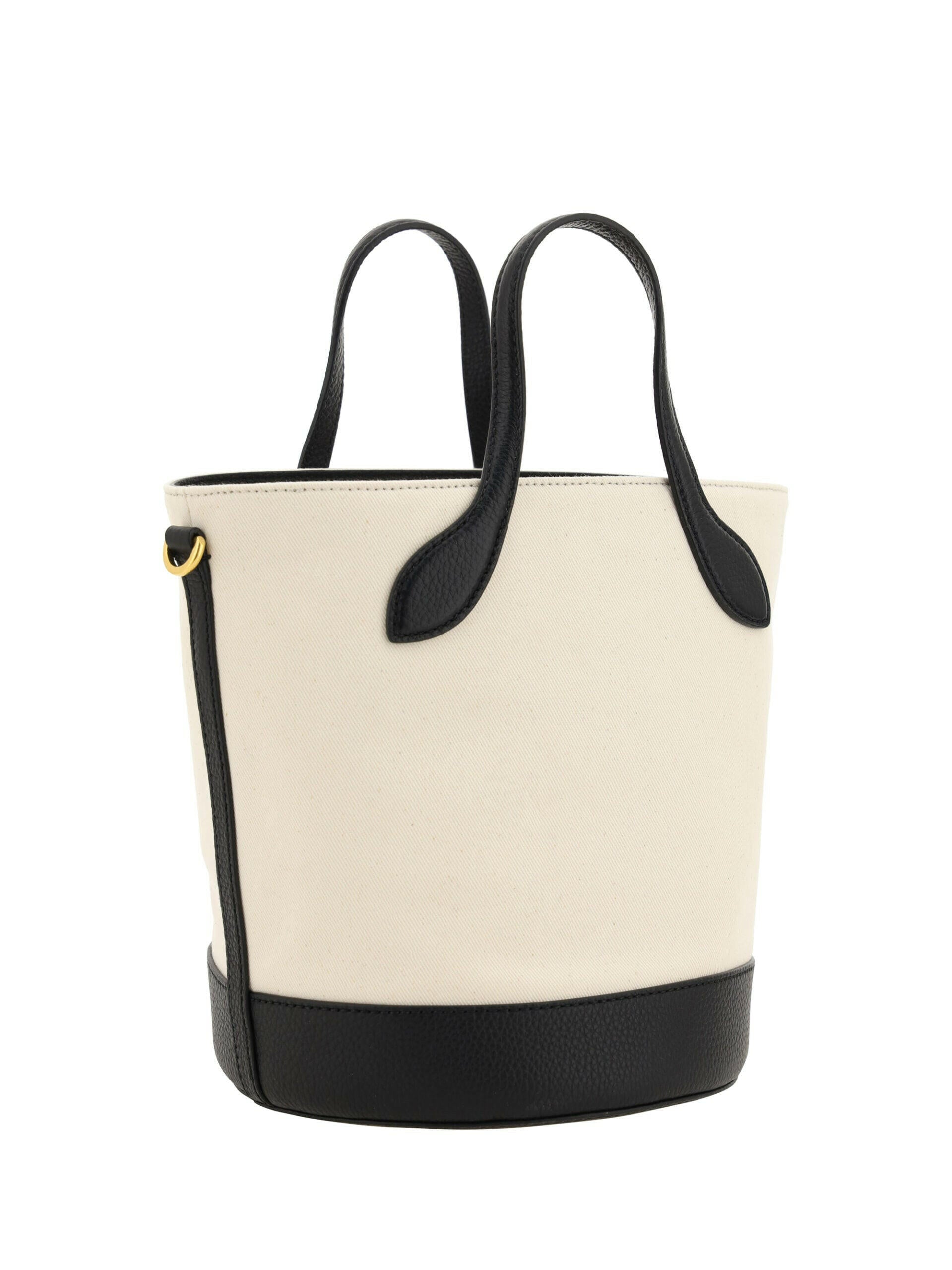 Bally Elegant Monogram Bucket Bag in Black & White.