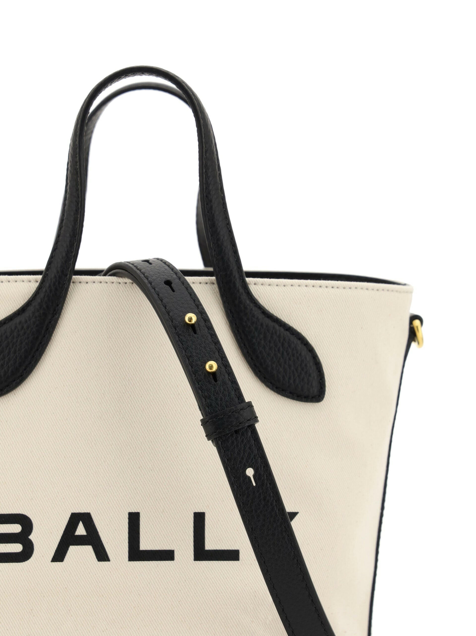 Bally Elegant Monogram Bucket Bag in Black & White.