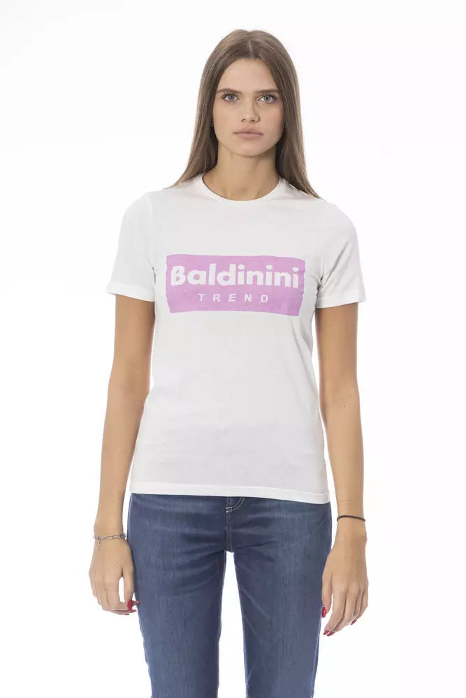 Baldinini Trend White Cotton Women T-Shirt.