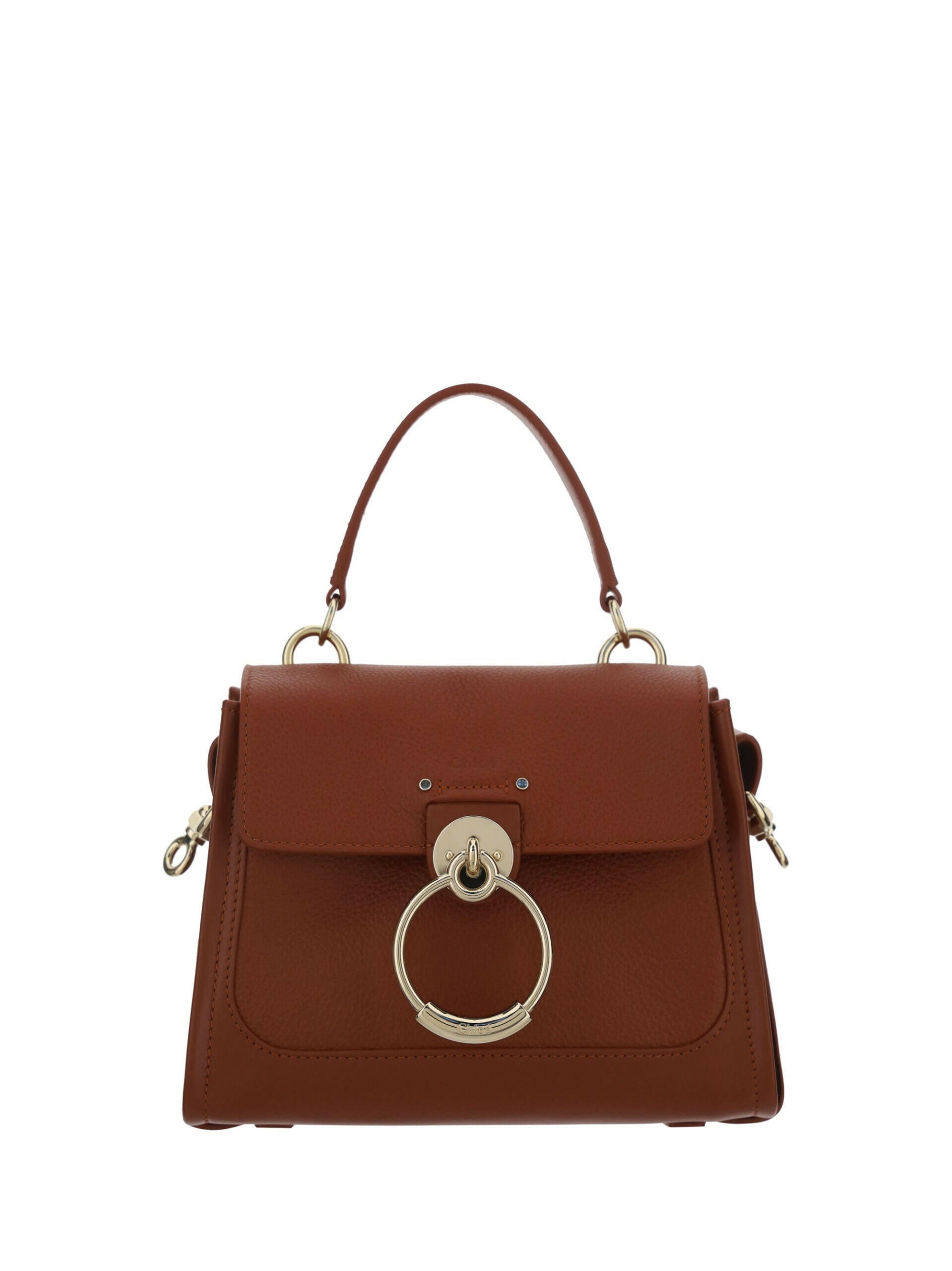 Chloé Elegant Sepia Brown Calfskin Shoulder Handbag.
