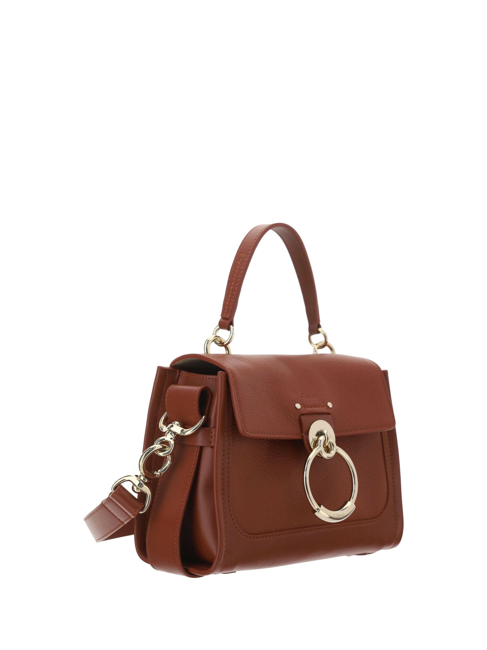 Chloé Elegant Sepia Brown Calfskin Shoulder Handbag.