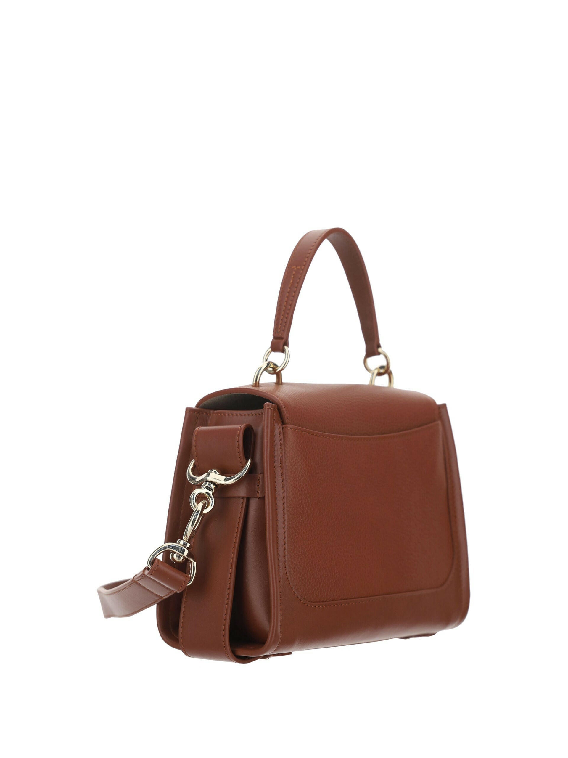Chloé Elegant Sepia Brown Calfskin Shoulder Handbag.