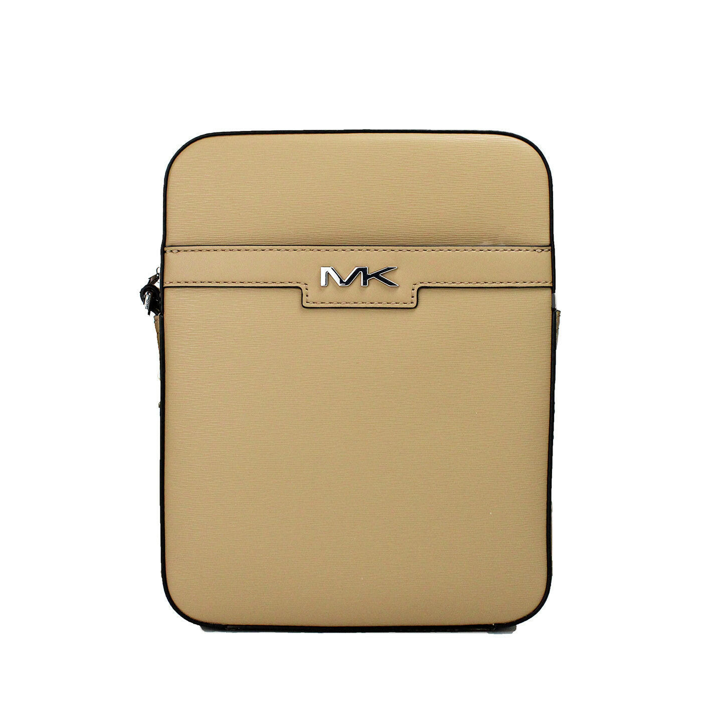 Michael Kors Cooper Medium Camel Crossgrain Leather Flight Crossbody Bag.