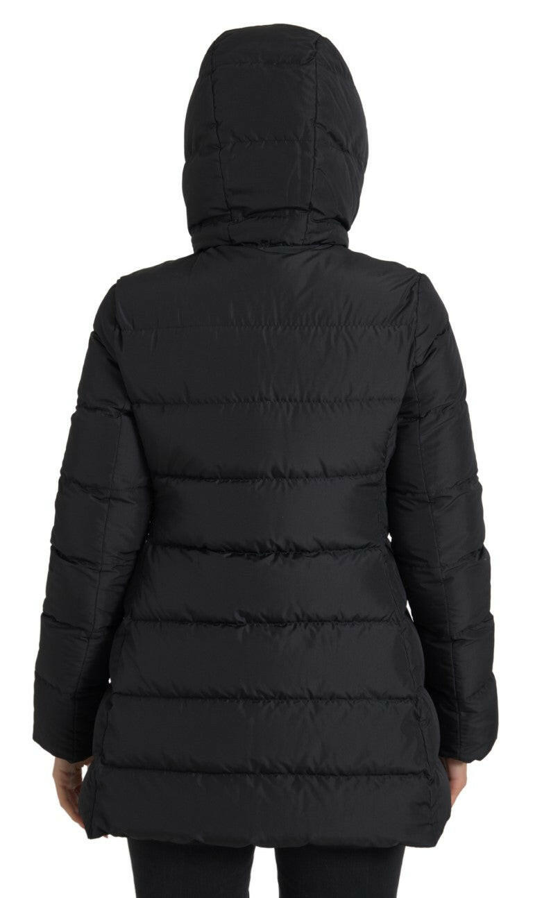 Dolce & Gabbana Black Polyester Hooded Reversible Jacket.